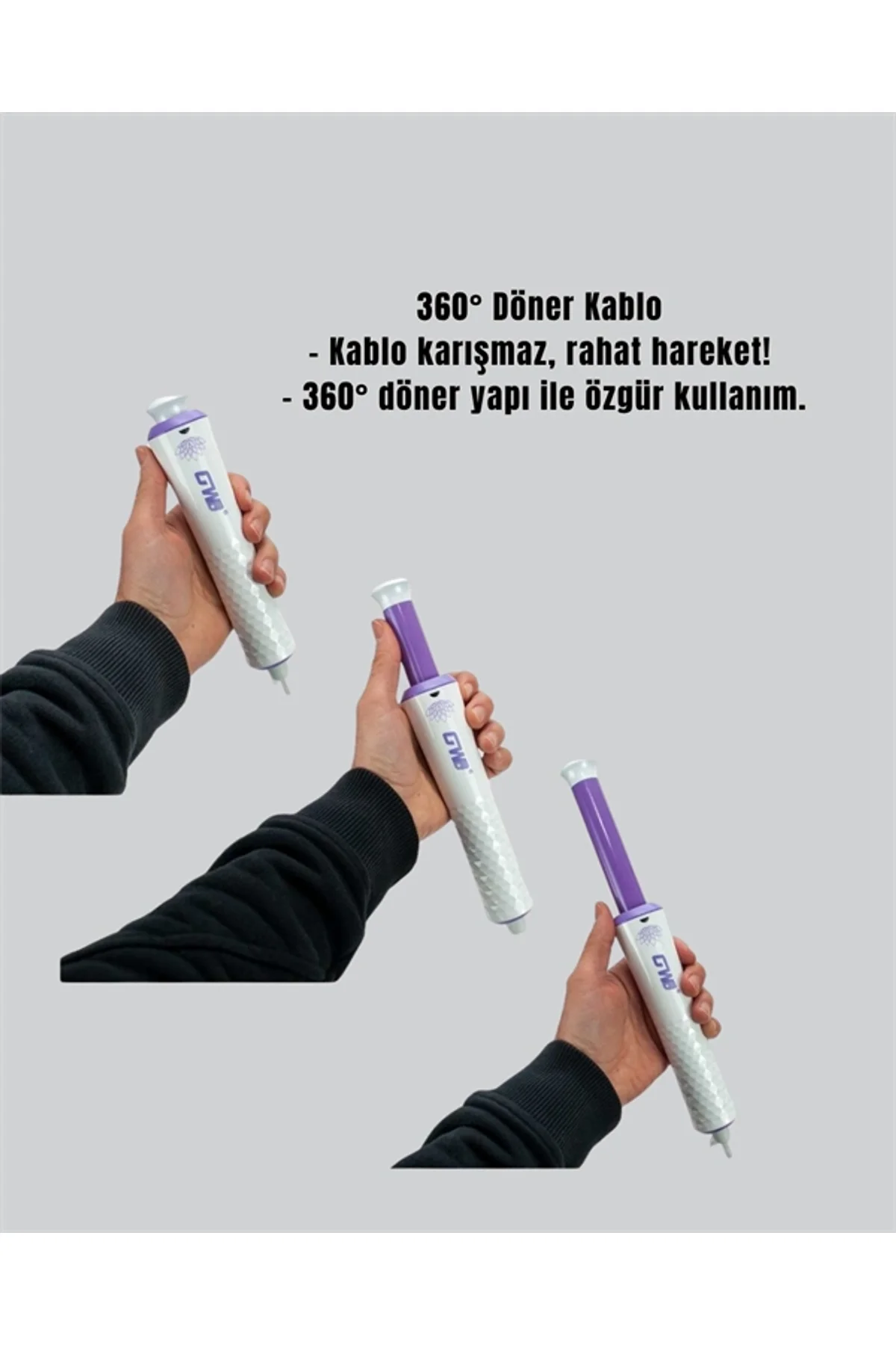 Gw 32mm Döner Başlıklı Saç Kıvırma Makinesi – Her An Her Yerde Profesyonel Şekillendirme - Just Cheap Store Görsel 5