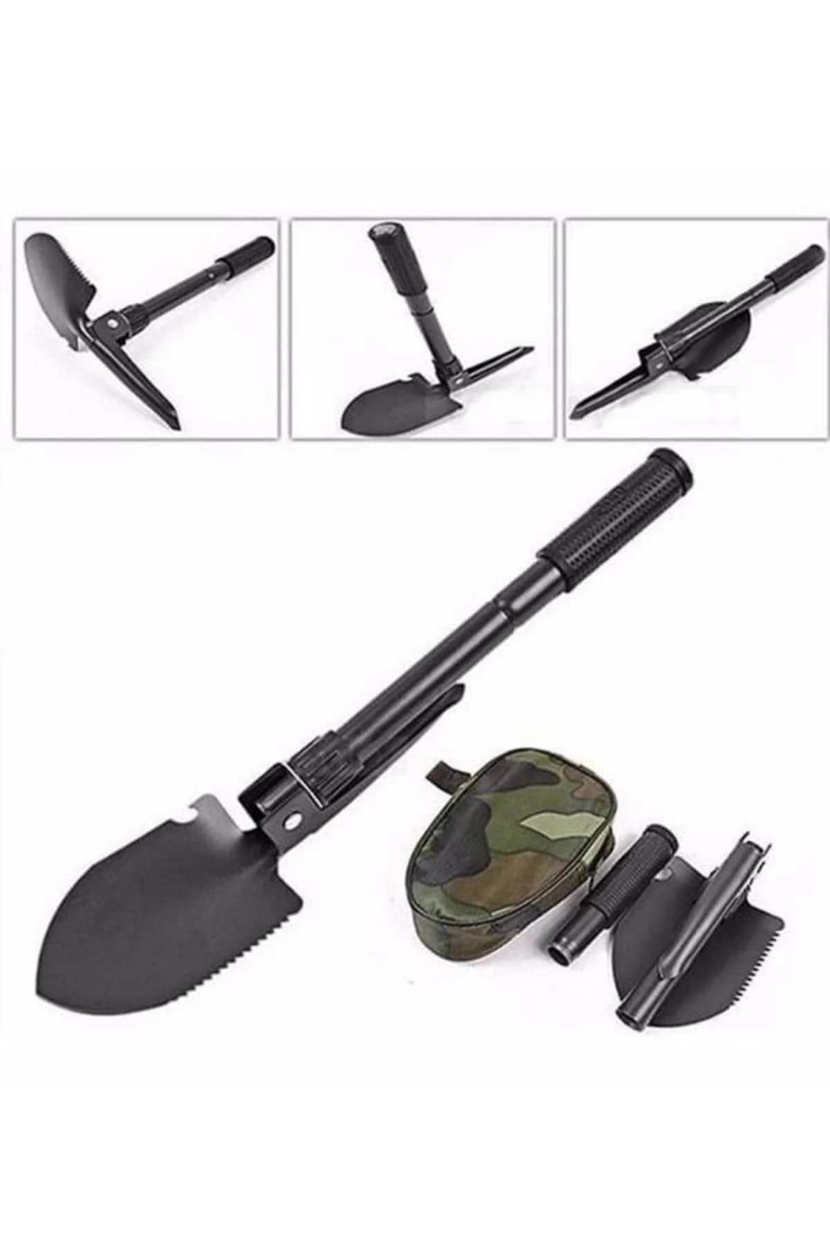 Pusulalı Katlanabilen Portatif Çantalı Mini Kazma Kürek Seti - Just Cheap Store Görsel 2