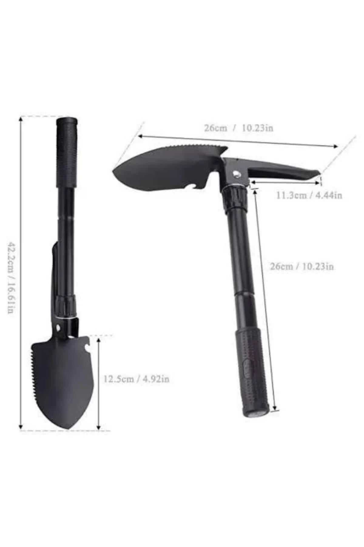 Pusulalı Katlanabilen Portatif Çantalı Mini Kazma Kürek Seti - Just Cheap Store Görsel 4