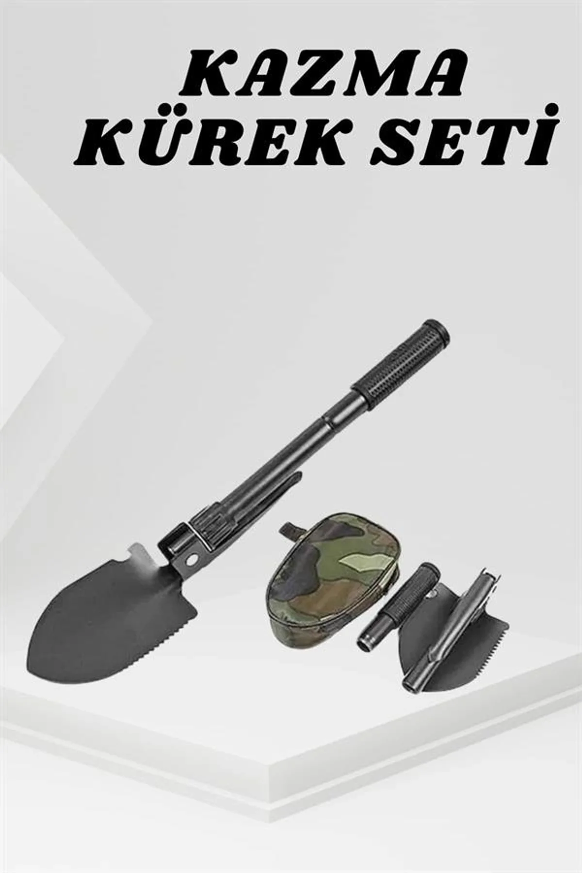 Katlanabilir Kamp Küreği Küçük Kazma Kürek Seti Pusulalı - Just Cheap Store Görsel 2