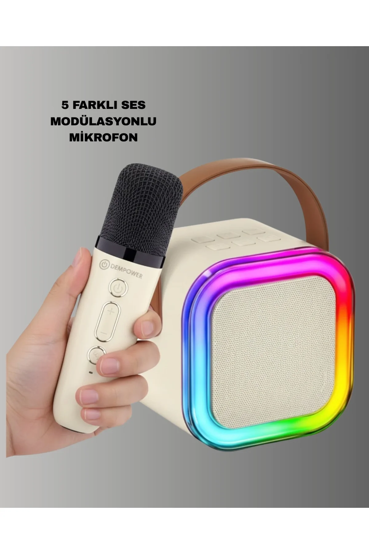 Kablosuz Karaoke Mikrofon Hoparlör Seti Güçlü Ses Çıkışı Yeni Nesil - Just Cheap Store Görsel 4