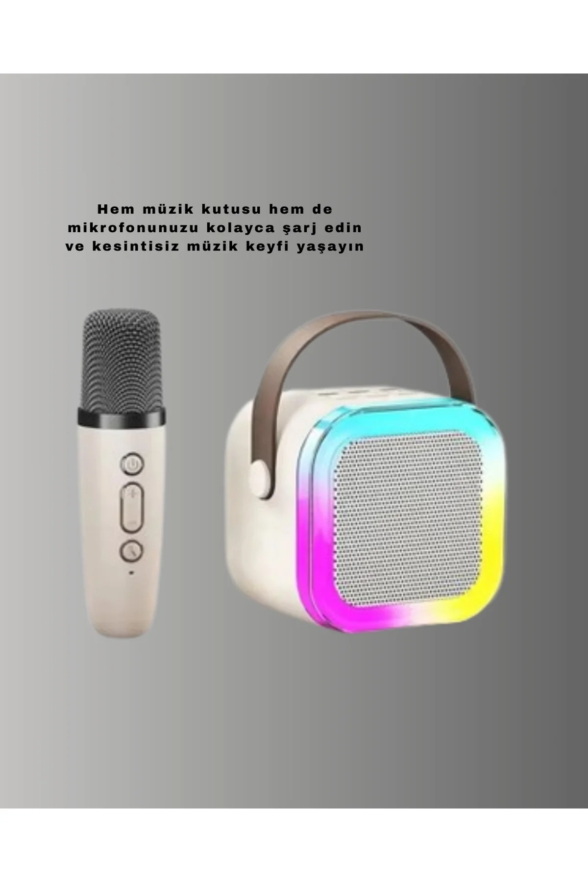 Kablosuz Karaoke Mikrofon Hoparlör Seti Güçlü Ses Çıkışı Yeni Nesil - Just Cheap Store Görsel 5