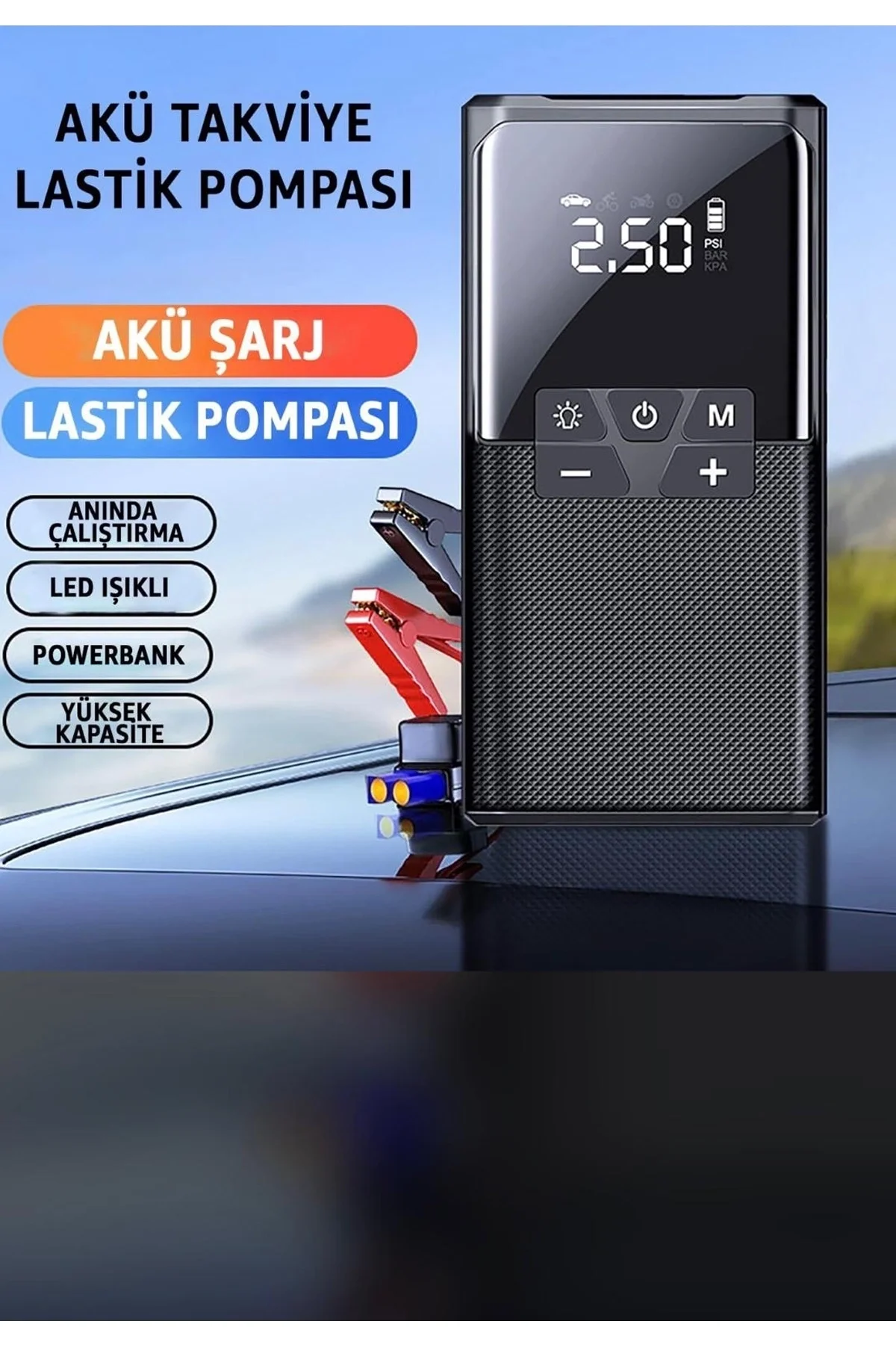 Vothoon12000 Mah Akıllı Akü Takviye Ve Dijital Hava Pompası Akım Korumalı - Just Cheap Store Görsel 4