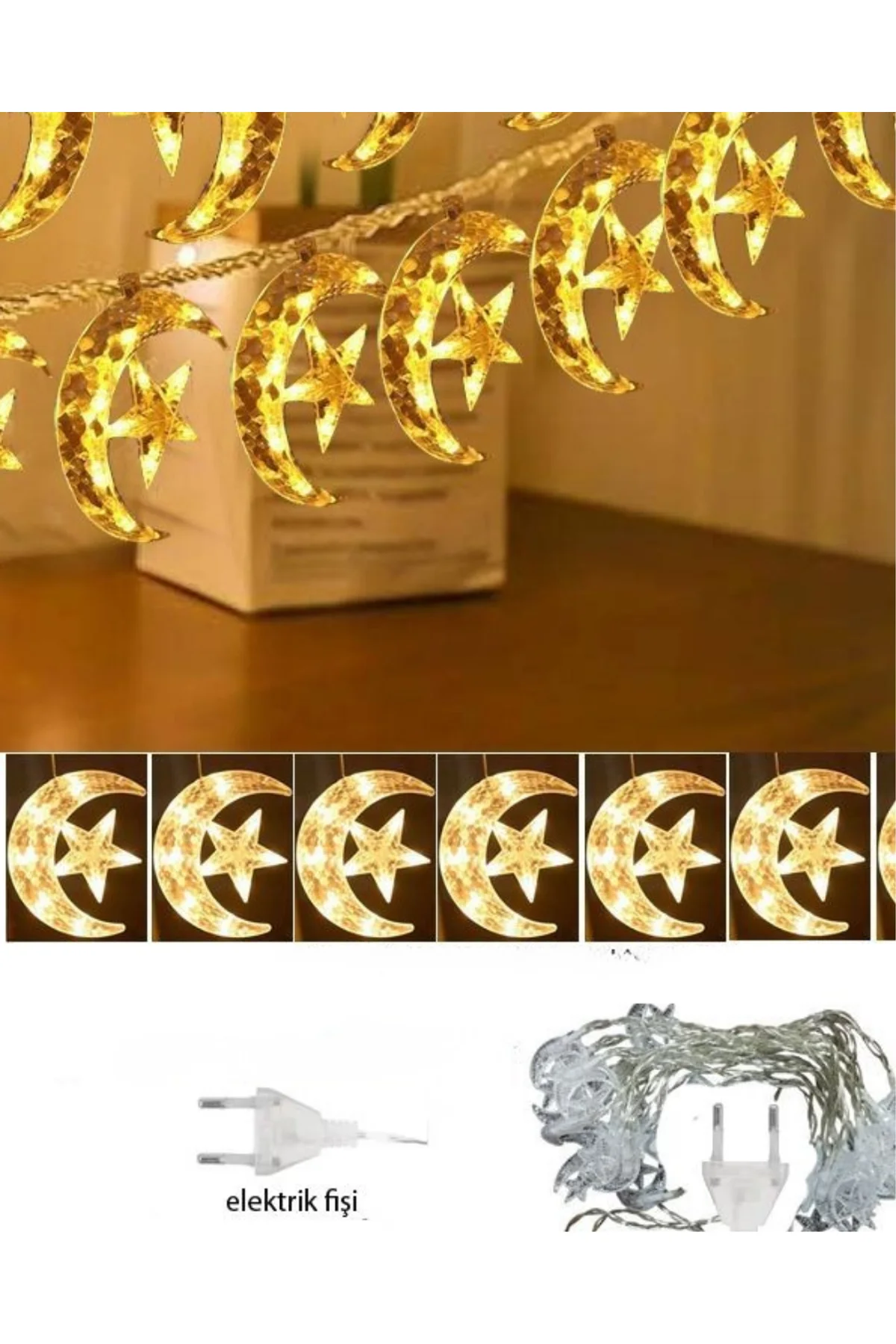 Hilal Yıldız Perde Led Işık 2 Modlu Sıcak Beyaz Dekoratif Aydınlatma - Just Cheap Store Görsel 5