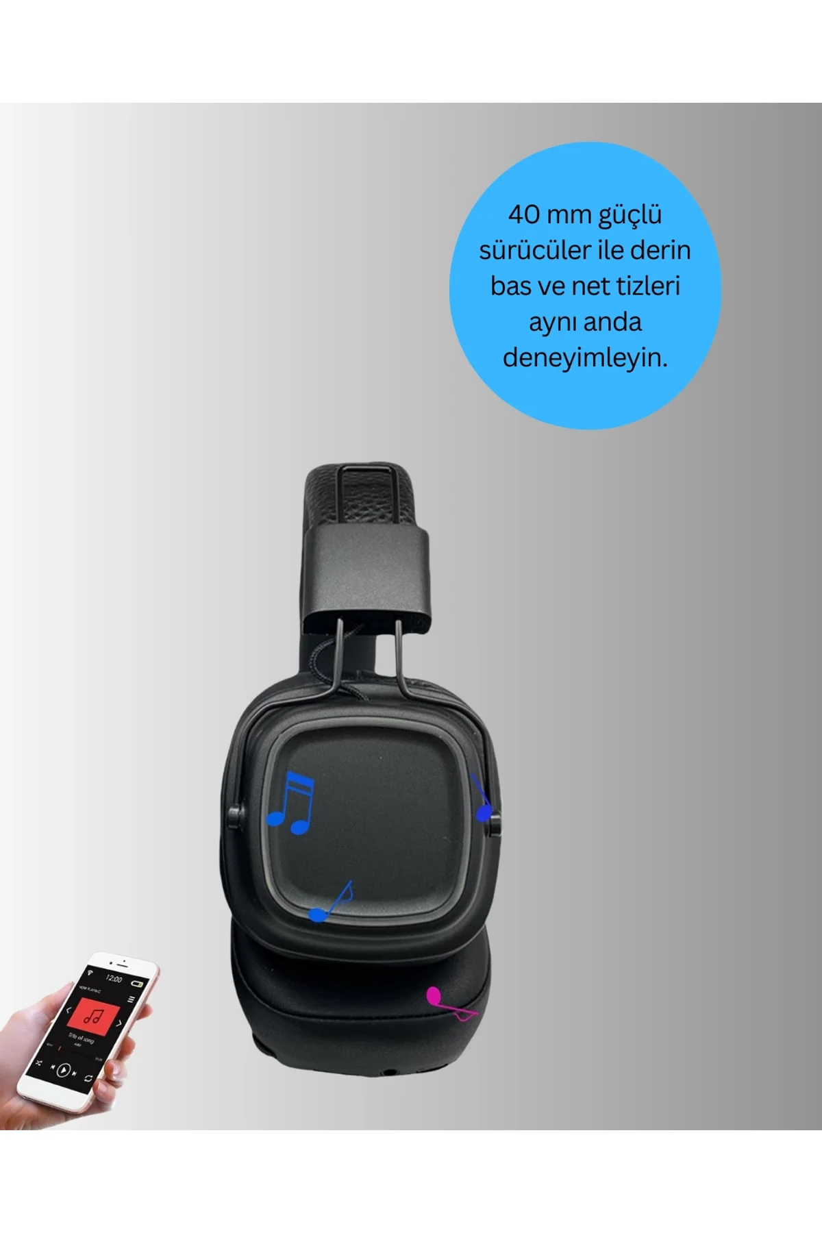Katlanabilir Tasarımlı Taşınabilir Kablosuz Müzik Kulaklığı Yeni Nesil - Just Cheap Store Görsel 3