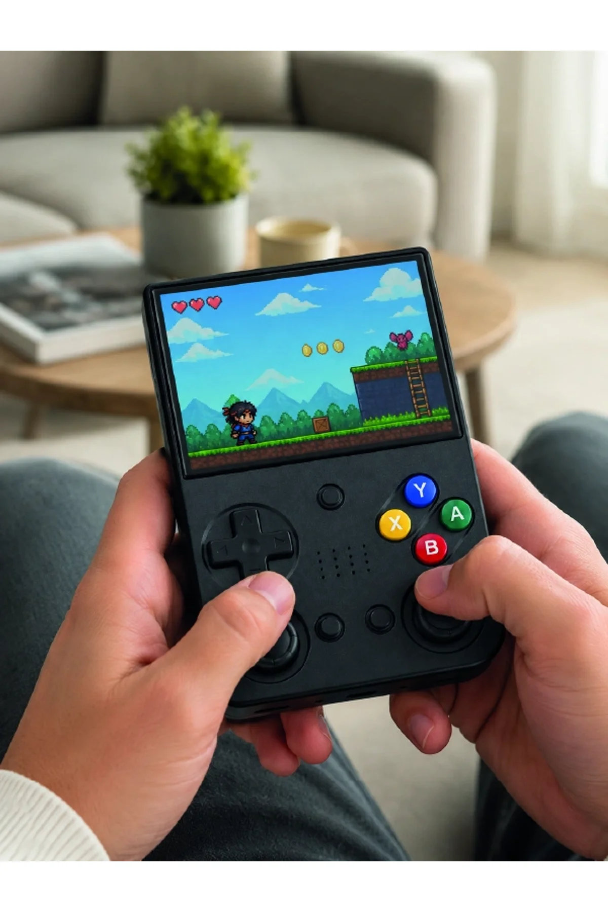 3.5 İnç Ips Ekran Retro Oyun Konsolu 64gb Dahili Hafıza Çift Analog Joystick Taşınabilir El Konsolu - Just Cheap Store Görsel 4