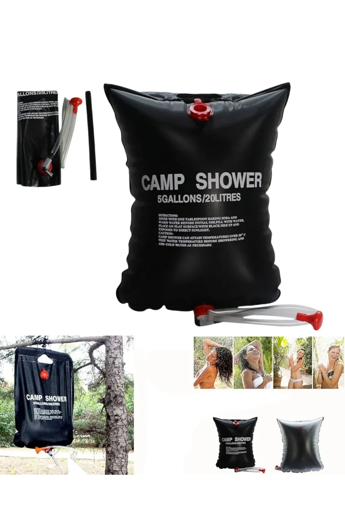 20 Litre Güneş Enerjili Kamp Duşu Pvc Dayanıklı Taşınabilir Duş Torbası - Just Cheap Store Görsel 2