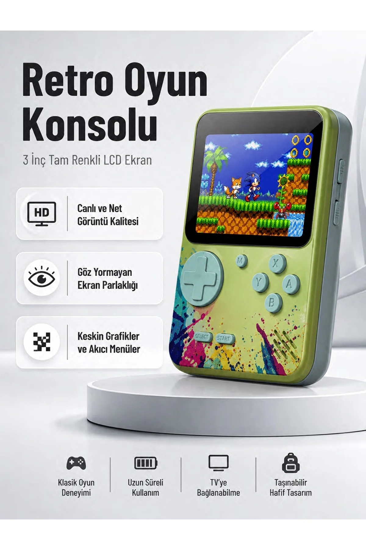 3 İnç Renkli Ekranlı Taşınabilir El Konsolu – G5 Modeli