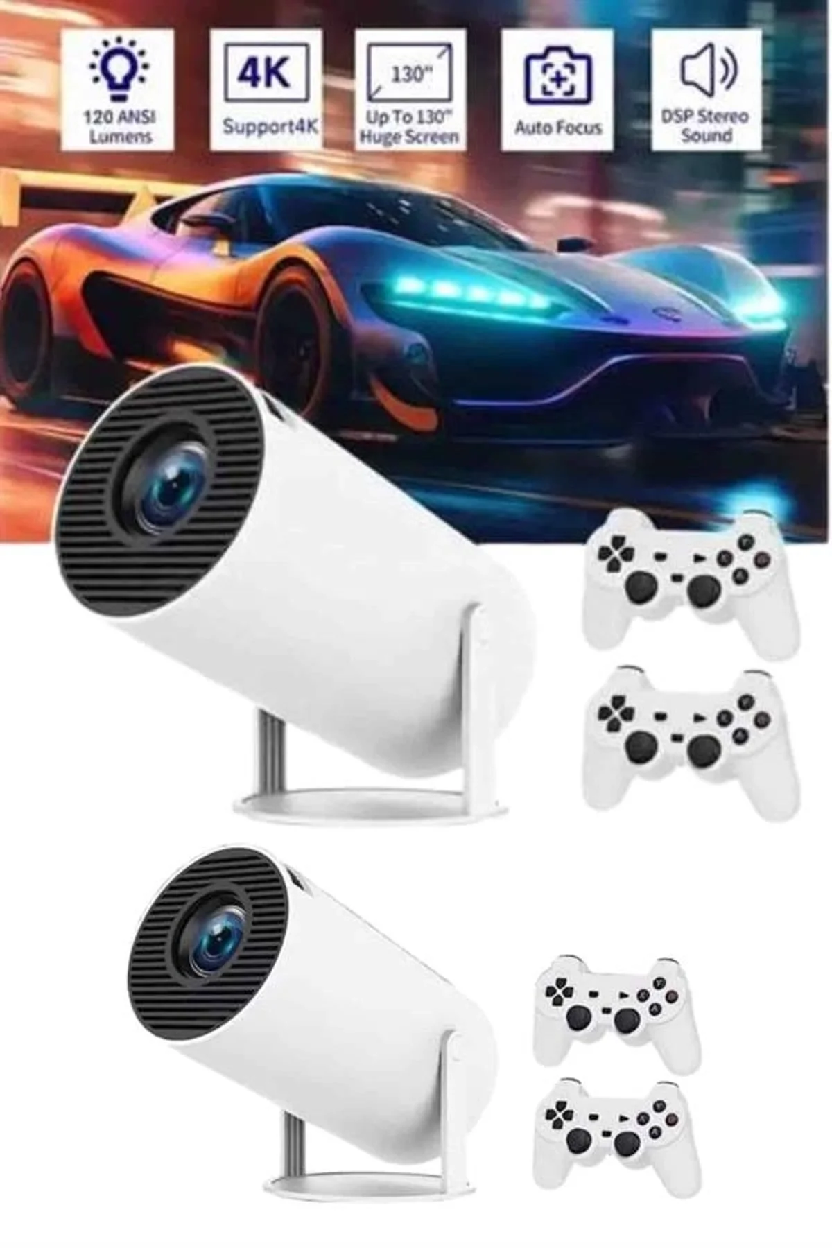 Full Hd 8 Gb Ayaklı Çift Kollu 4k Video Oyun Konsolu Taşınabilir Yeni Nesil - Just Cheap Store Görsel 2