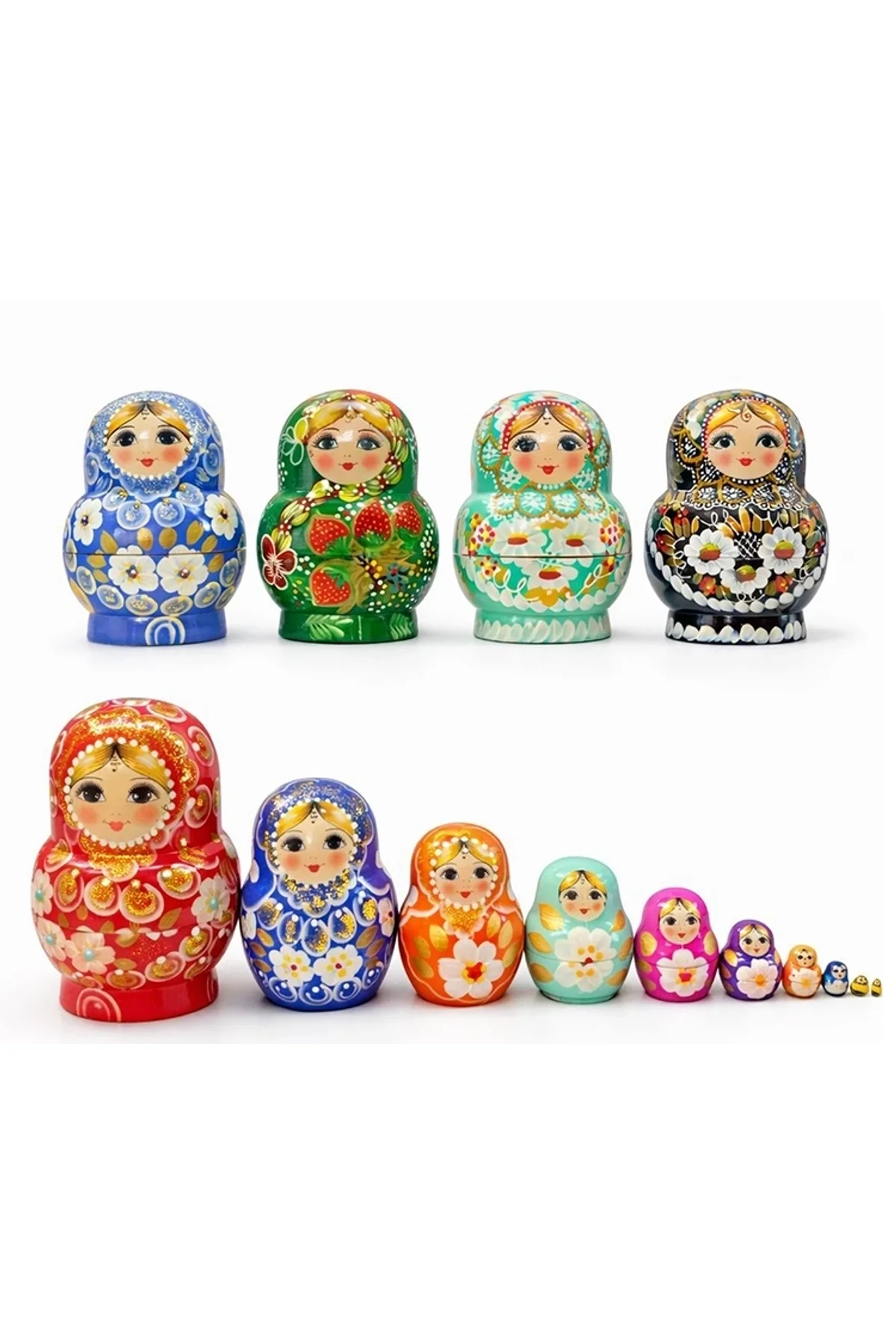 10'lu Ahşap Matruşka Seti Alk5380