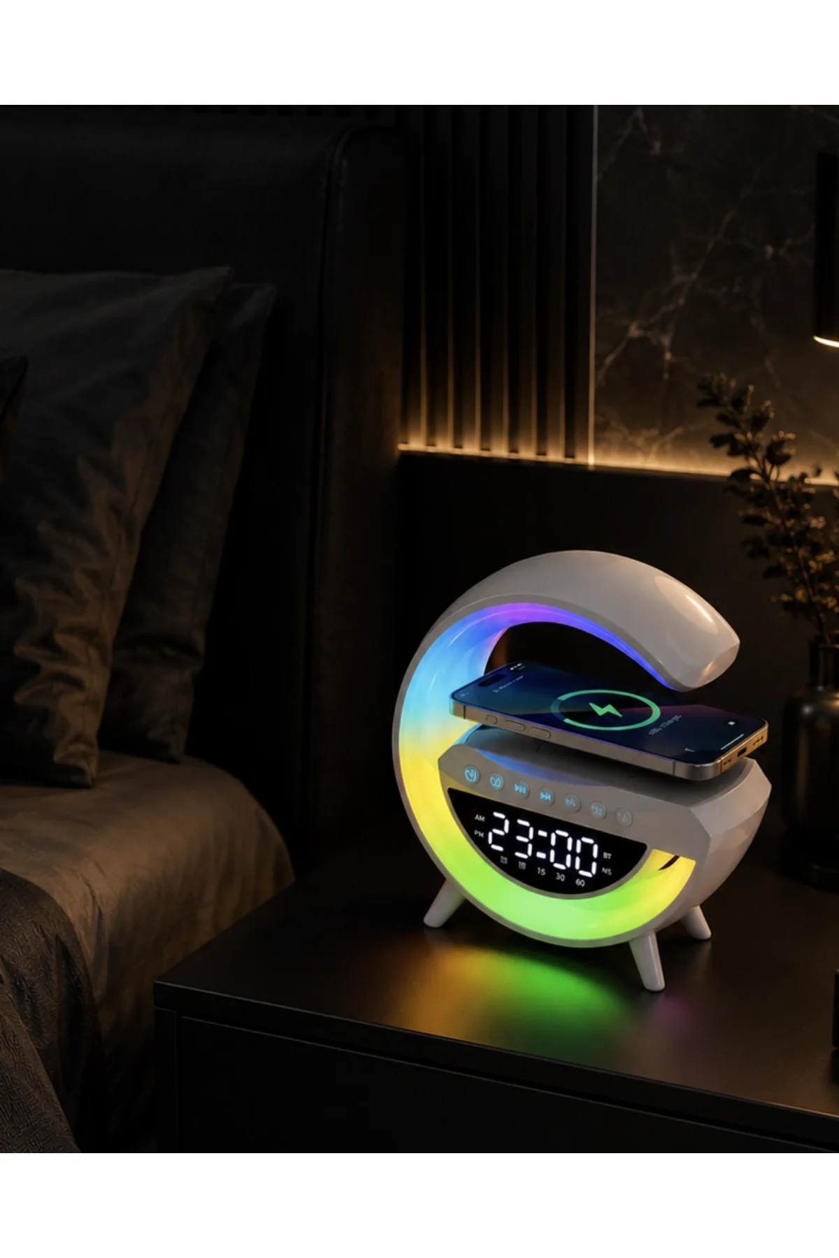 Kablosuz Rgb Bluetooth Hoparlör Usb Fm Ve Aux Destekli Taşınabilir Ses Sistemi
