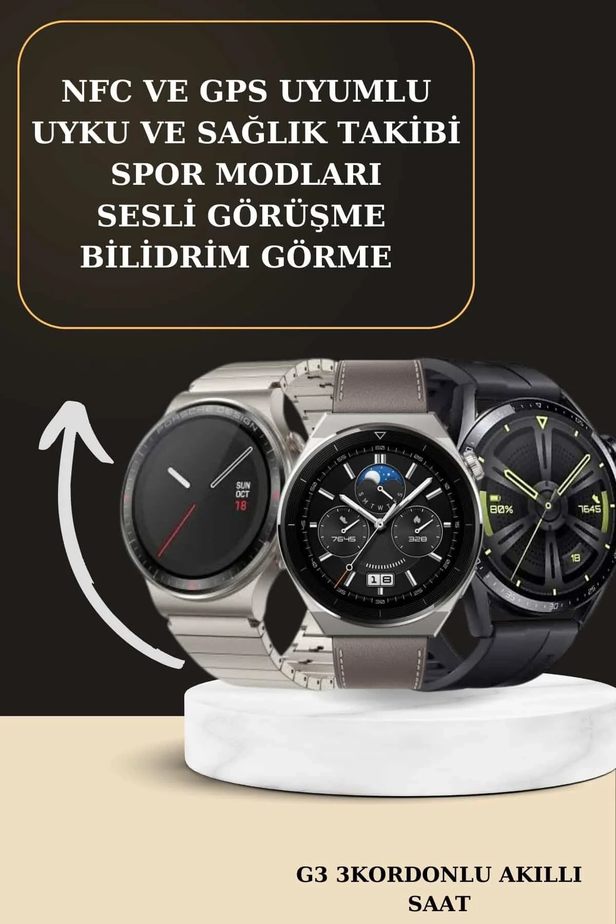 Aynalı Bluetooth Kulaklık Yeni Nesil Akıllı Saat Titreşimli Nabız Ölçer Spor Modları - Just Cheap Store Görsel 2