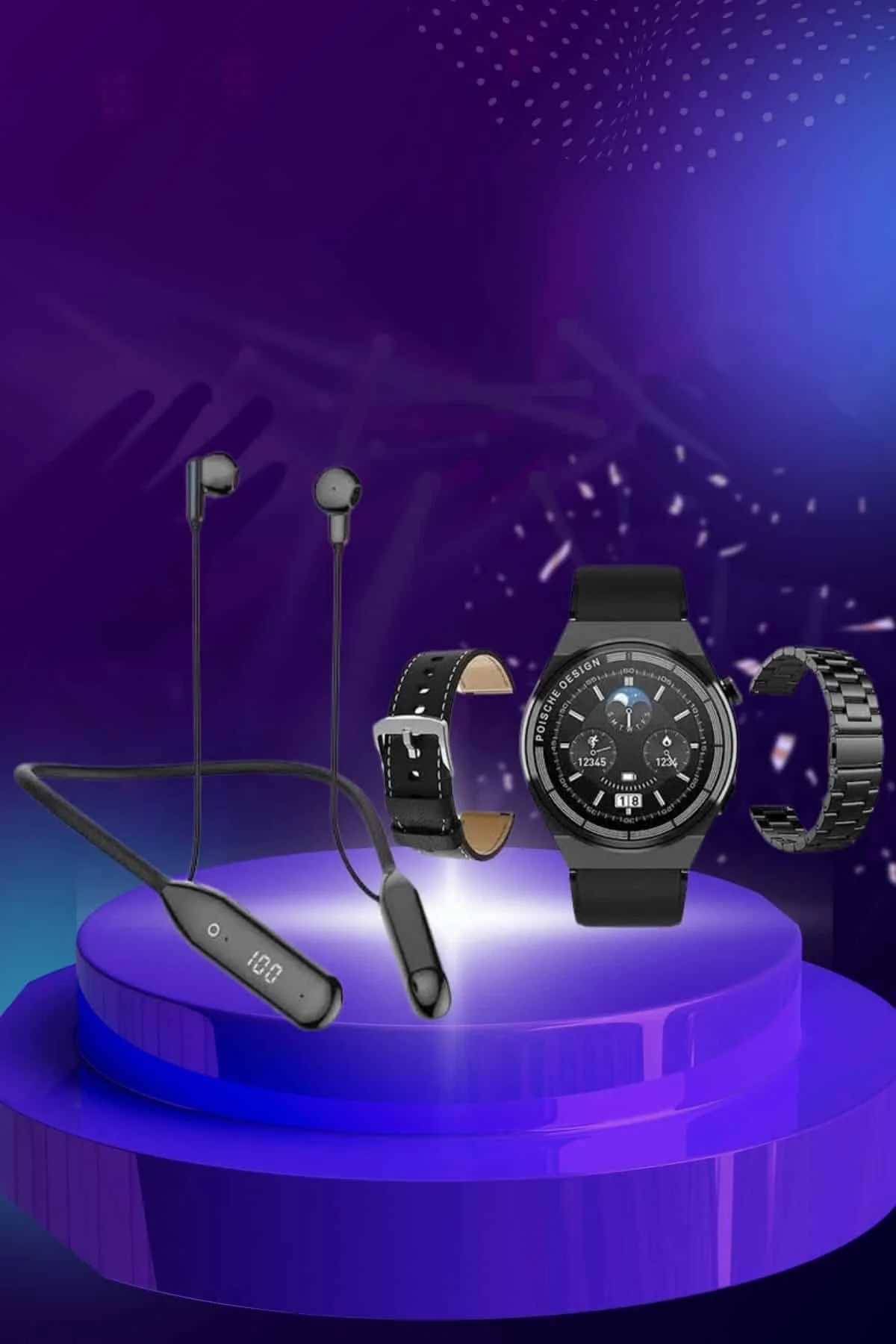 Alarm Ve Titreşim Özellikli Akıllı Saat Ve Mikrofonlu Kablolu Bluetooth Kulaklık 60 Saat - Just Cheap Store Görsel 5