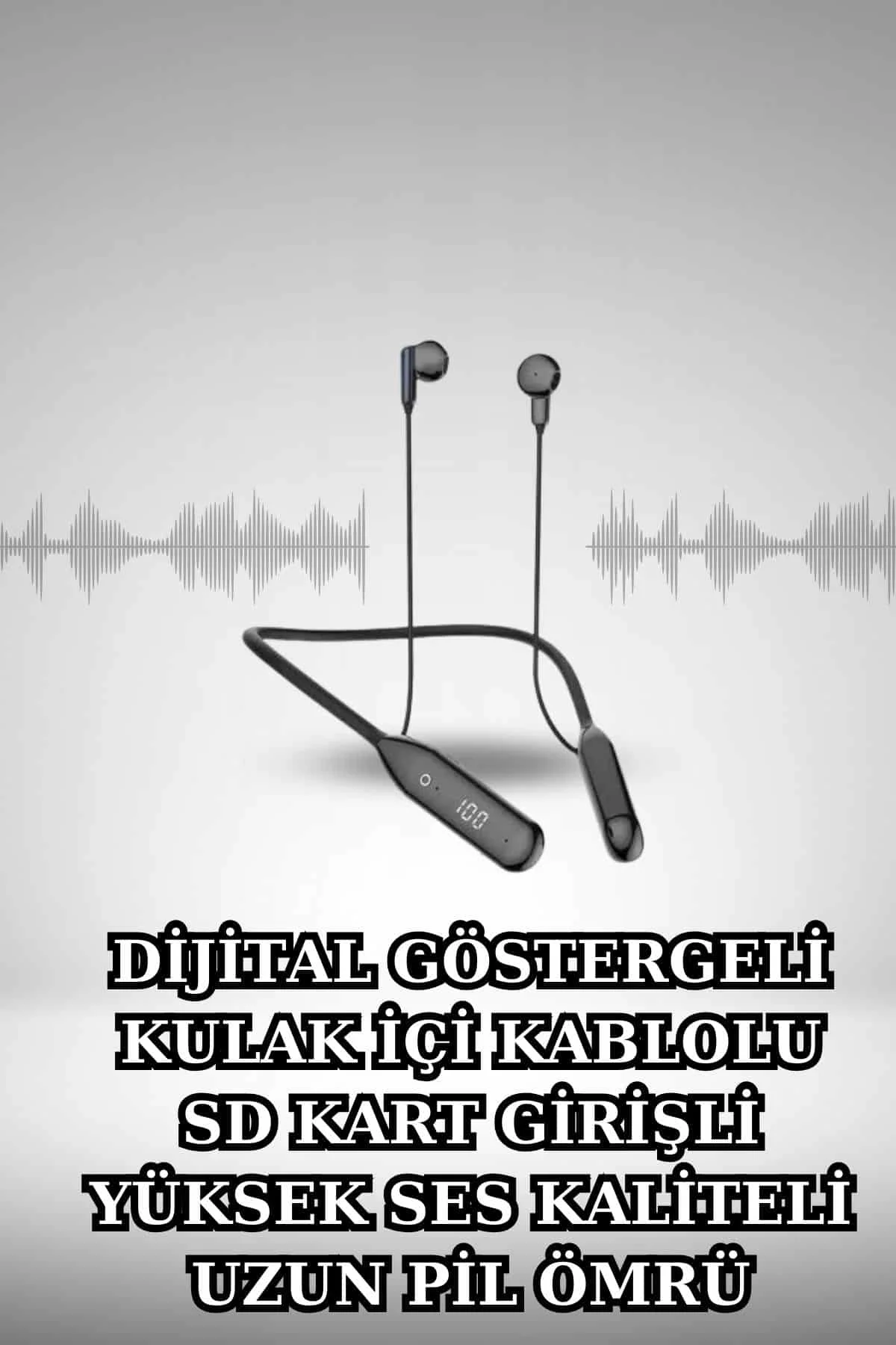 Alarm Ve Titreşim Özellikli Akıllı Saat Ve Mikrofonlu Kablolu Bluetooth Kulaklık 60 Saat - Just Cheap Store Görsel 2