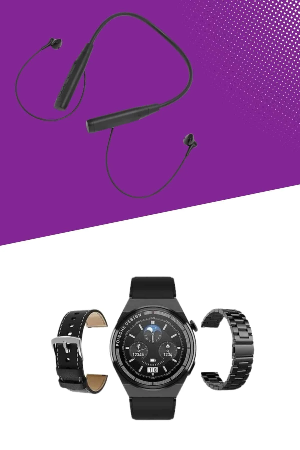 Alarm Ve Titreşim Özellikli Akıllı Saat Ve Mikrofonlu Kablolu Bluetooth Kulaklık 60 Saat - Just Cheap Store Görsel 4