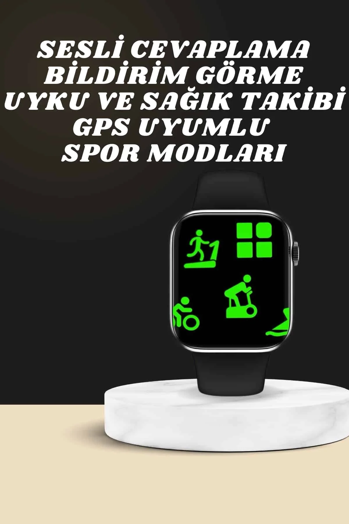Akıllı Saat Wireless Şarj Yüksek Çözünürlüklü Müzik Dinleme Sesli Cevaplama - Just Cheap Store Görsel 4