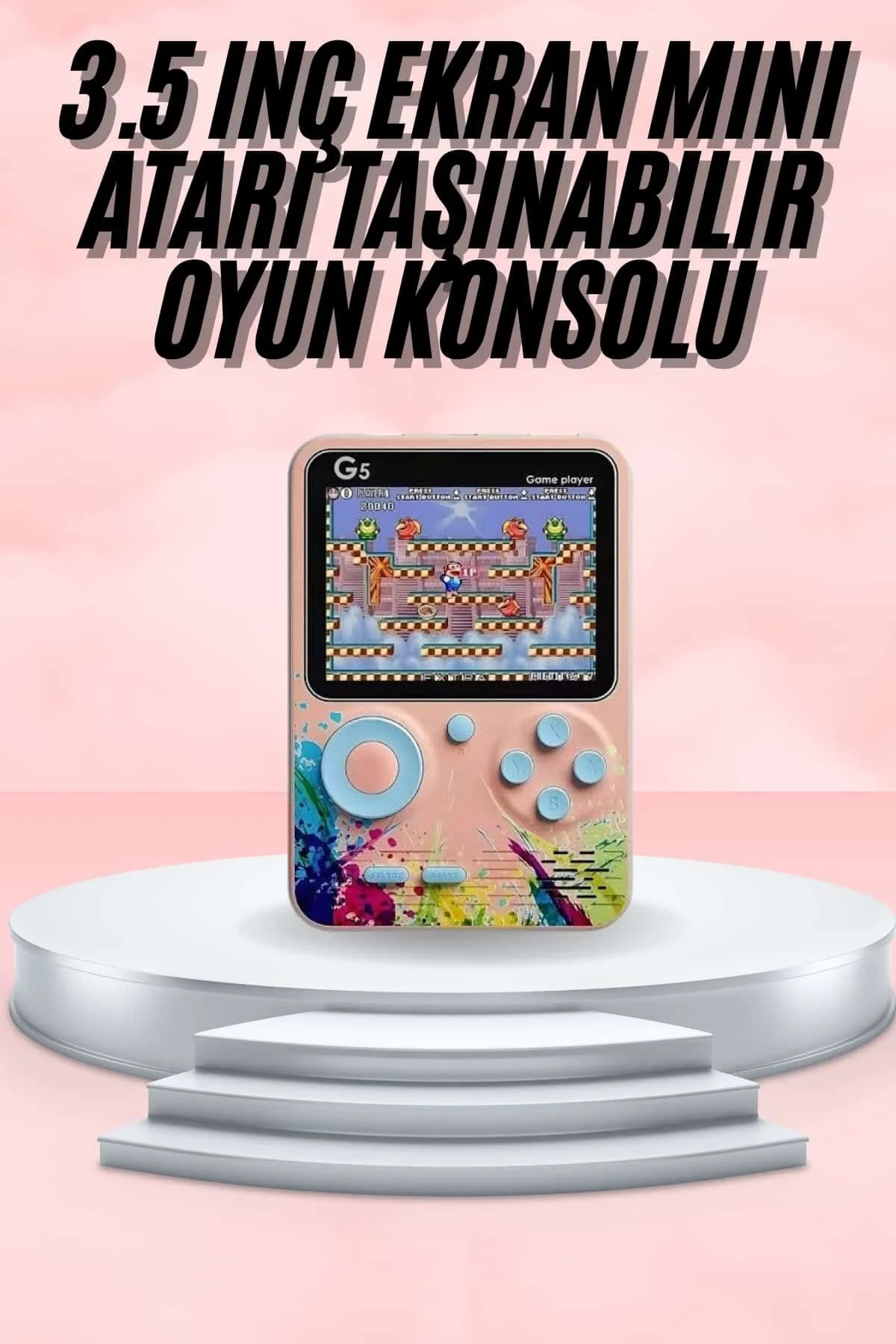 3.5 İnç Klasik Retro Lcd Ekran 500 Oyunlu Oyun Konsolu Taşınabilir