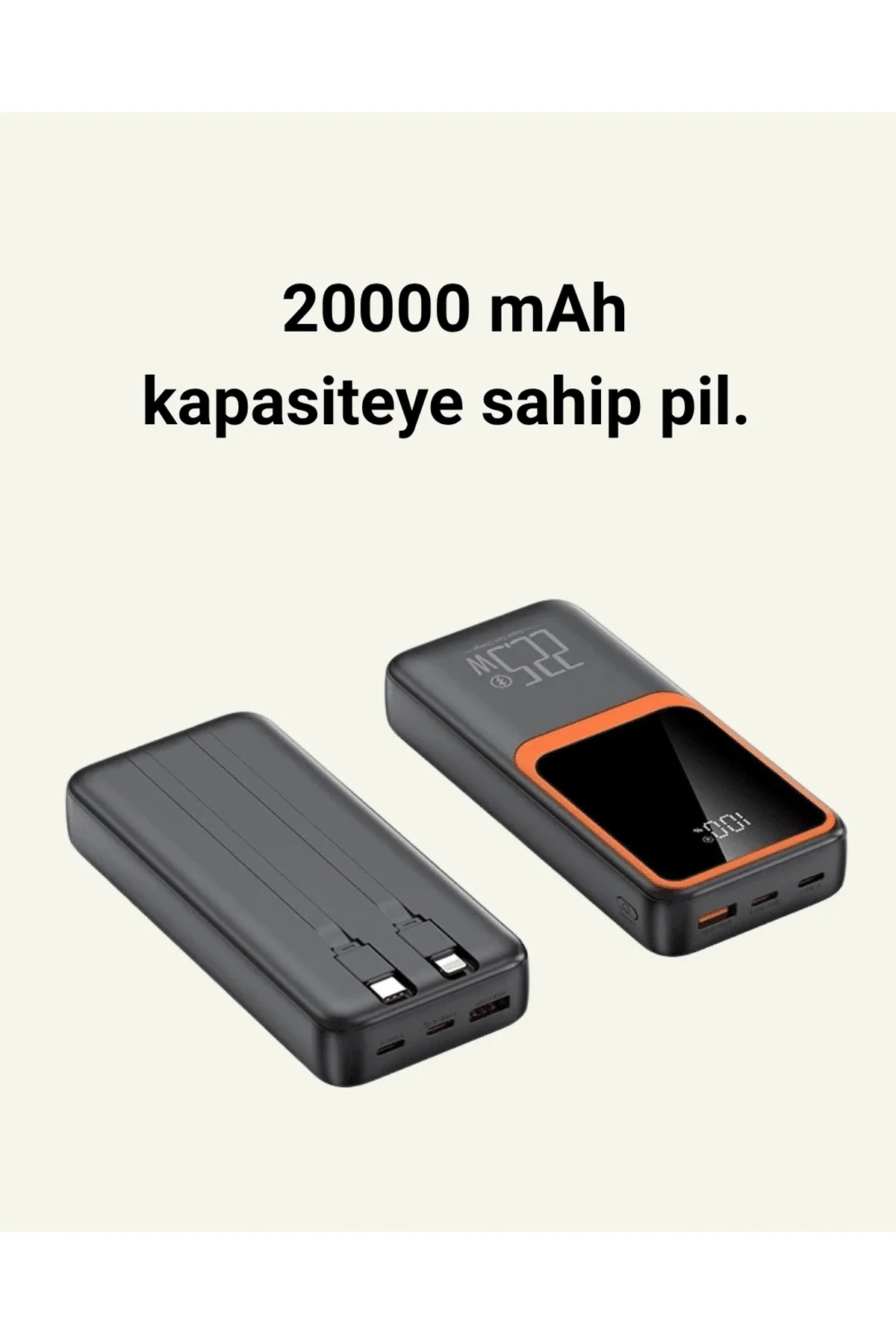 Taşınabilir Şarj Cihazı 20000 Mah | 22.5w Hızlı Şarj + Dijital Ekran + Kablo Dahil - Just Cheap Store Görsel 2
