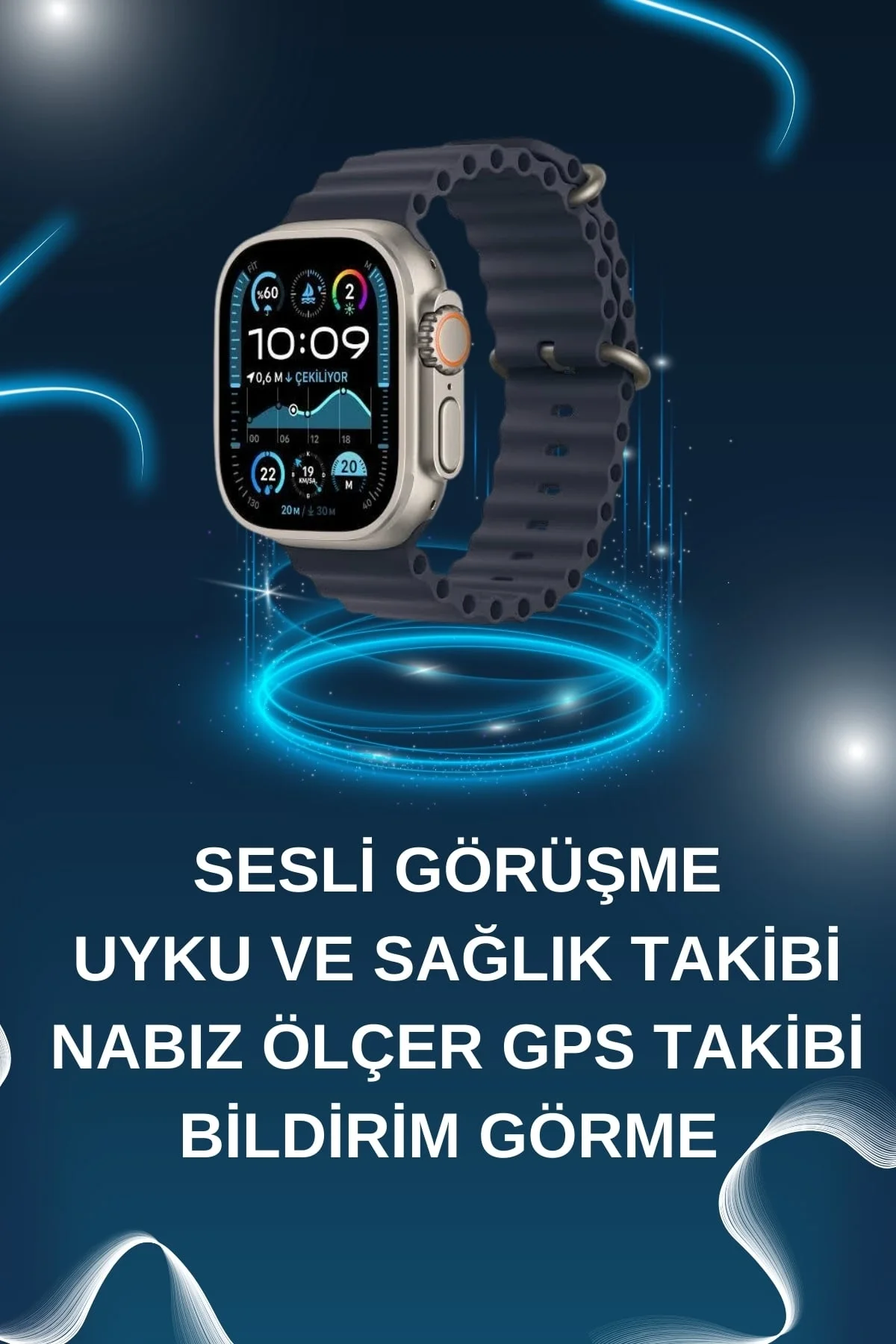 Akıllı Saat Bluetooth Bağlantılı Nfc Ve Gps Uyumlu Nabız Ölçer Sesli Görüşme - Just Cheap Store Görsel 2