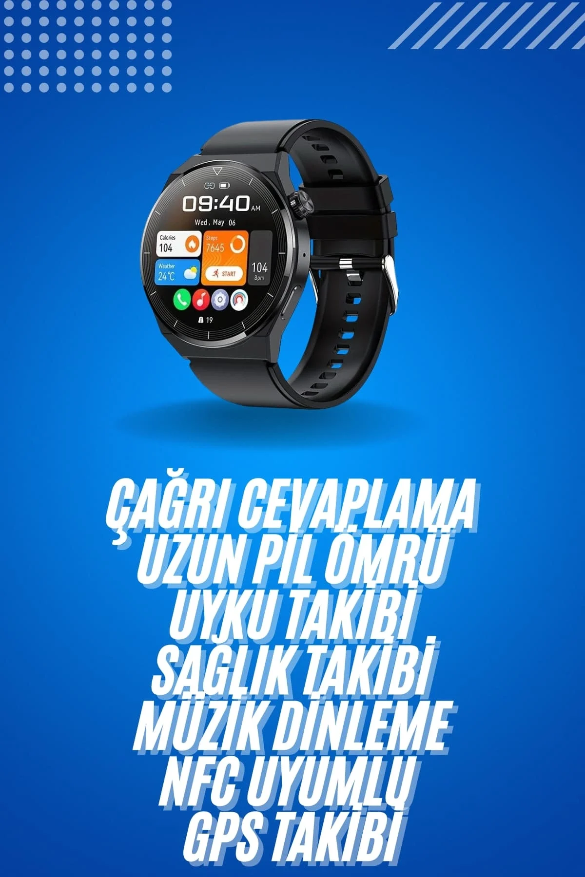 Amoled Ekran Metal Deri Silikon Kordonlu Uyku Ve Sağlık Takibi - Just Cheap Store Görsel 2