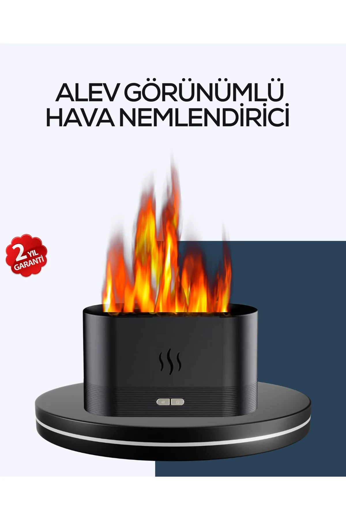Aromatik Oda Kokusu Difüzörü Alev Tasarımlı Led Işıklı Nemlendirici
