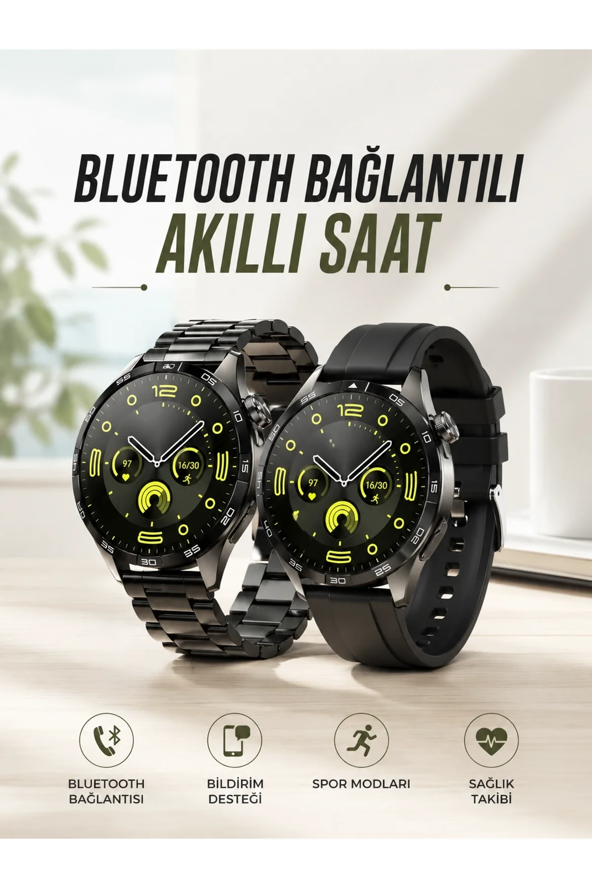 Akıllı Saat Sesli Görüşme, Nfc Uyumlu, Bildirim Görme Ve Uyku Ve Sağlık Takibi