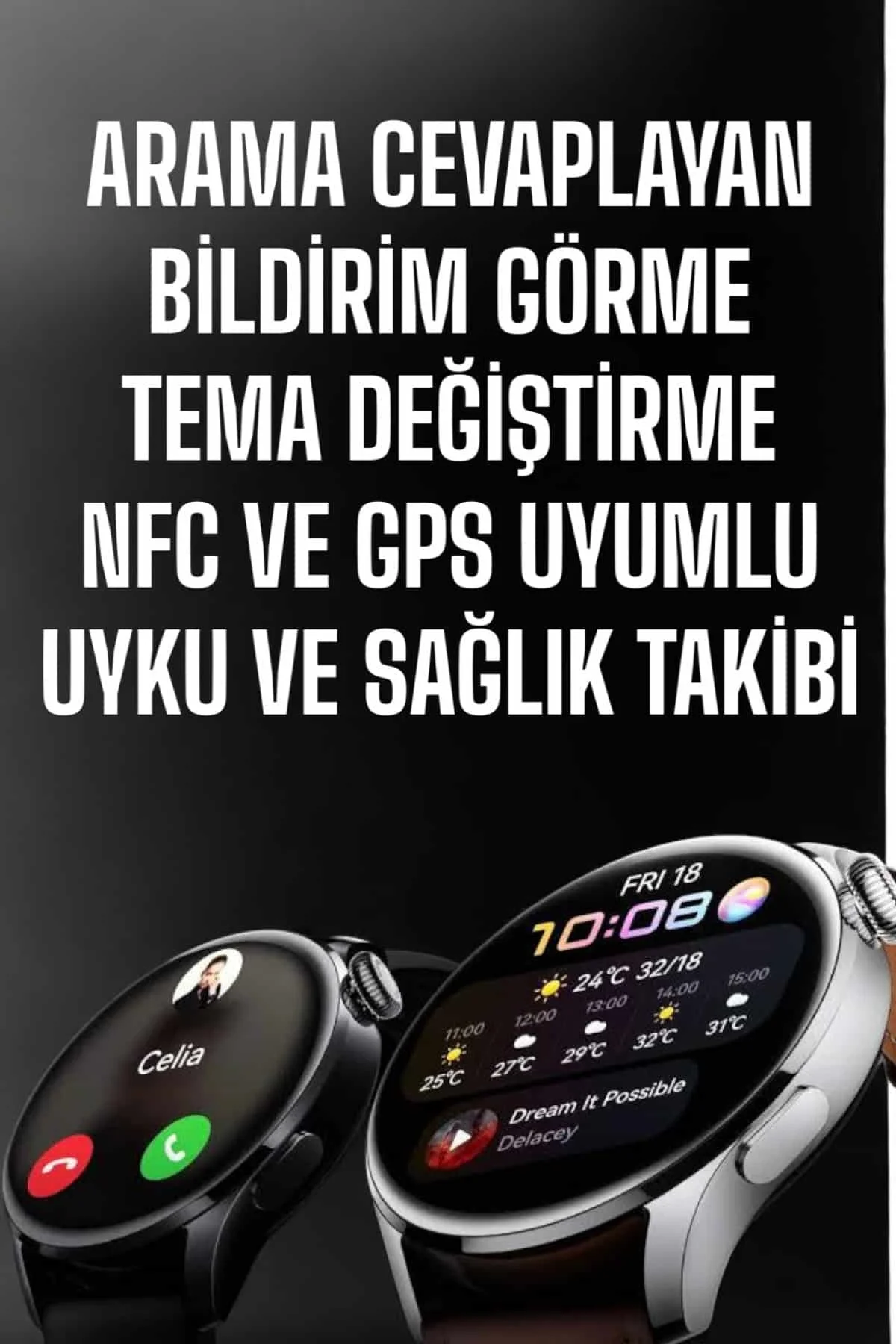Akıllı Saat Bildirim Görme Amoled Ekran Gps Uyumlu Sesli Görüşme - Just Cheap Store Görsel 2