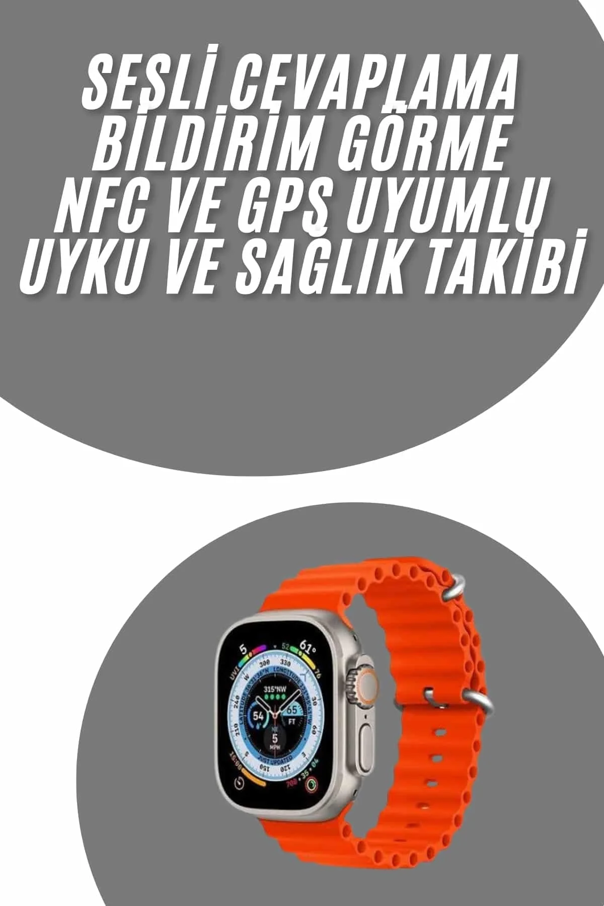 Akıllı Saat Android Ve İos Uyumlu 49 Mm Nfc Özelliği Gps Takibi - Just Cheap Store Görsel 2
