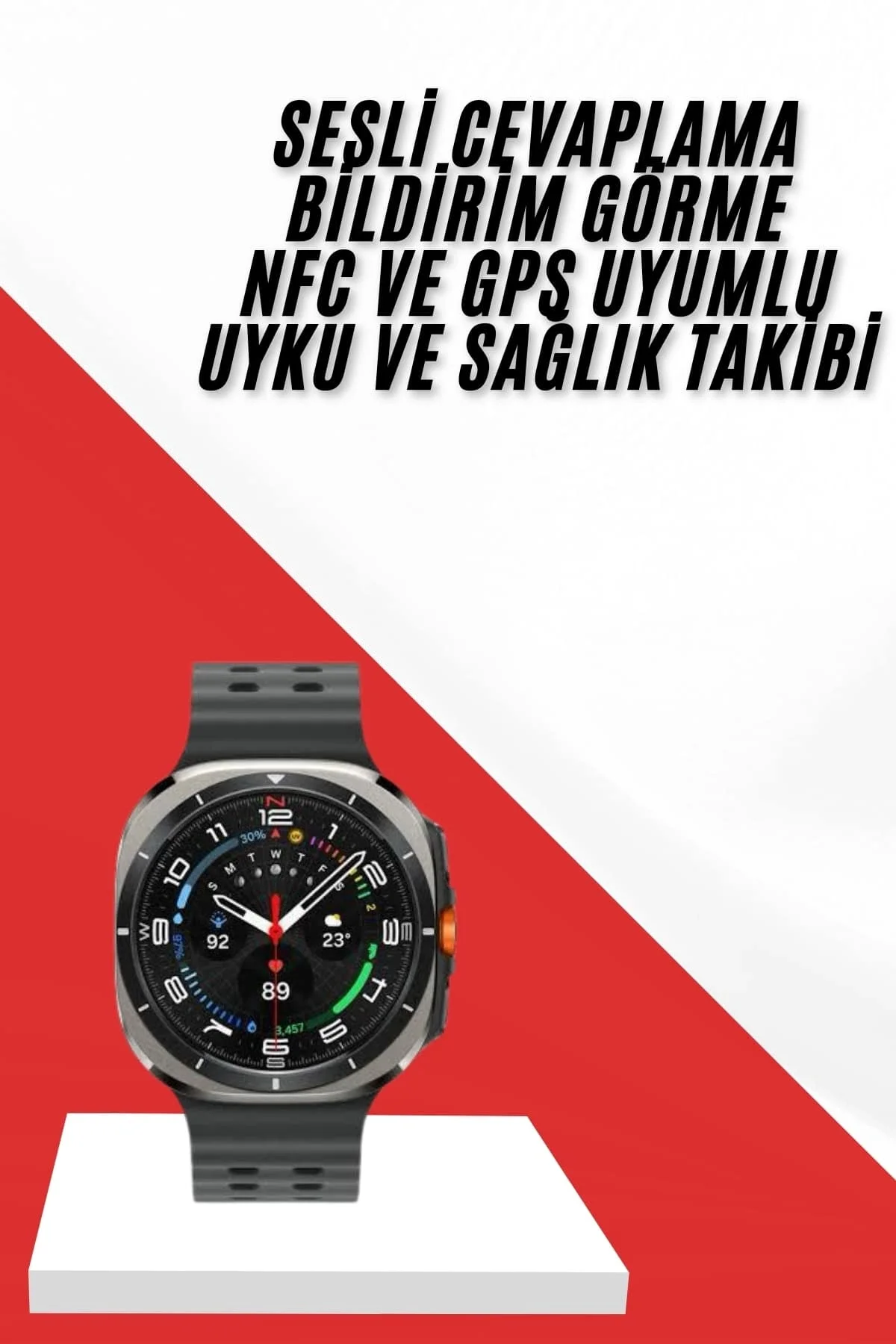 Akıllı Saat Müzik Dinleme Nabız Ölçer Nfc Ve Gps Uyumlu Sesli Asistan - Just Cheap Store Görsel 2