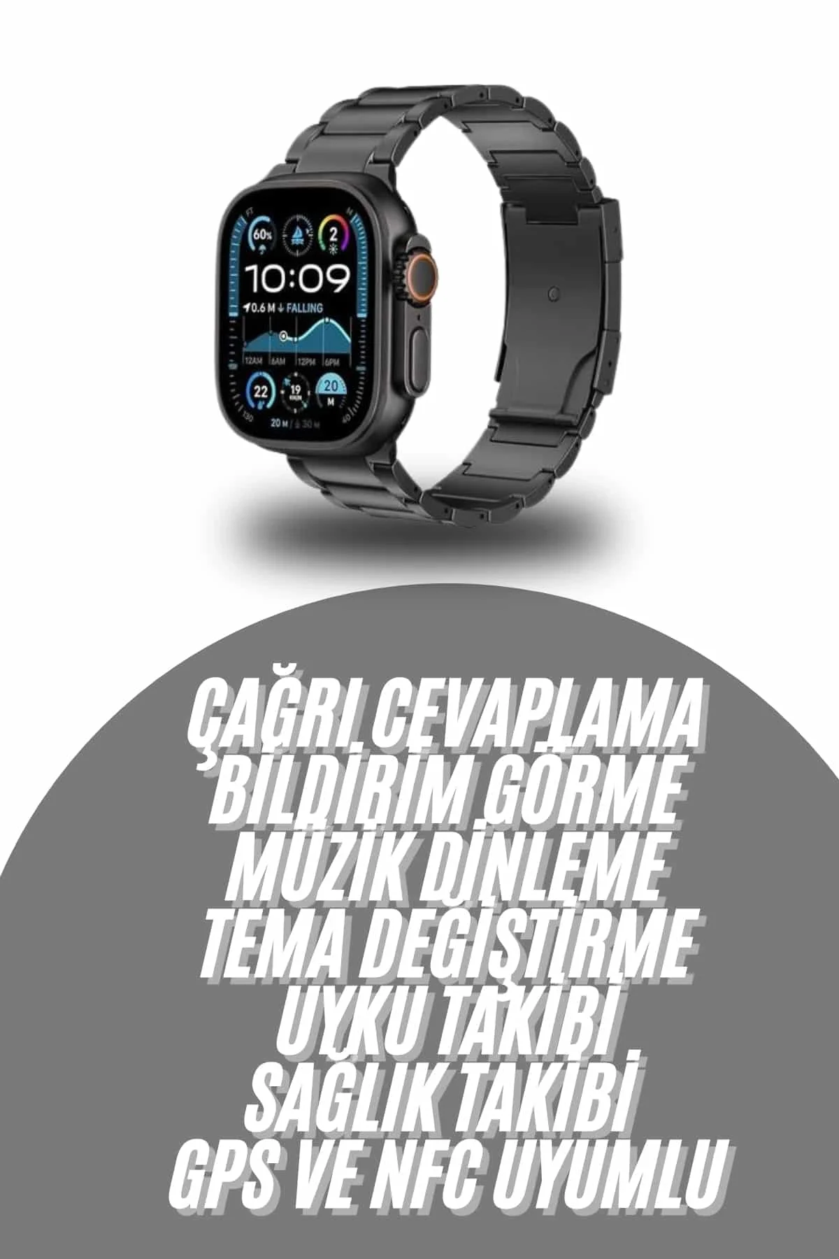 Akıllı Saat Arama Konuşma Gps Ve Nfc Özelliği 3 Kordonlu Amoled Ekran - Just Cheap Store Görsel 2