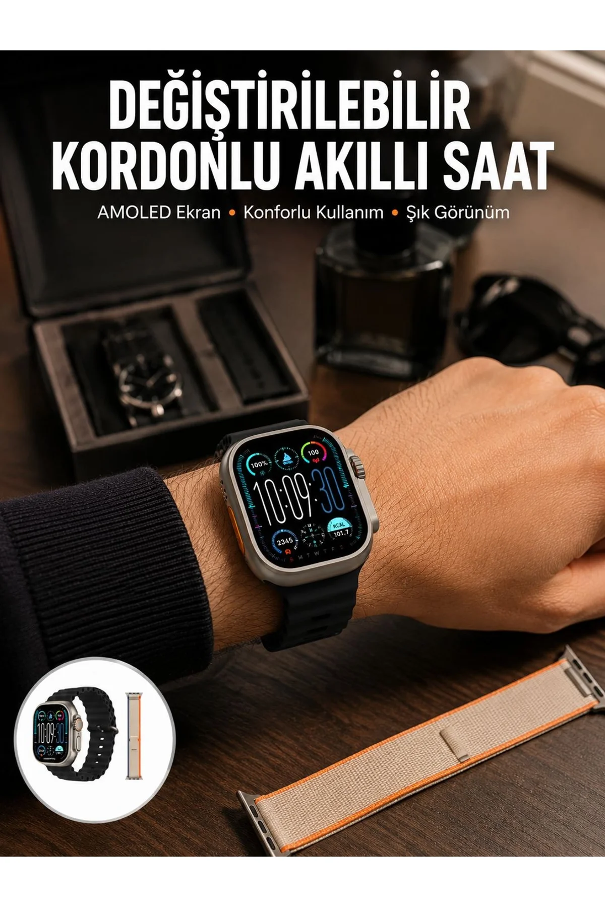 Akıllı Saat Çok Fonksiyonlu Unısex Sosyal Medya Girişli Bluetooth Bağlantılı Yeni Nesil