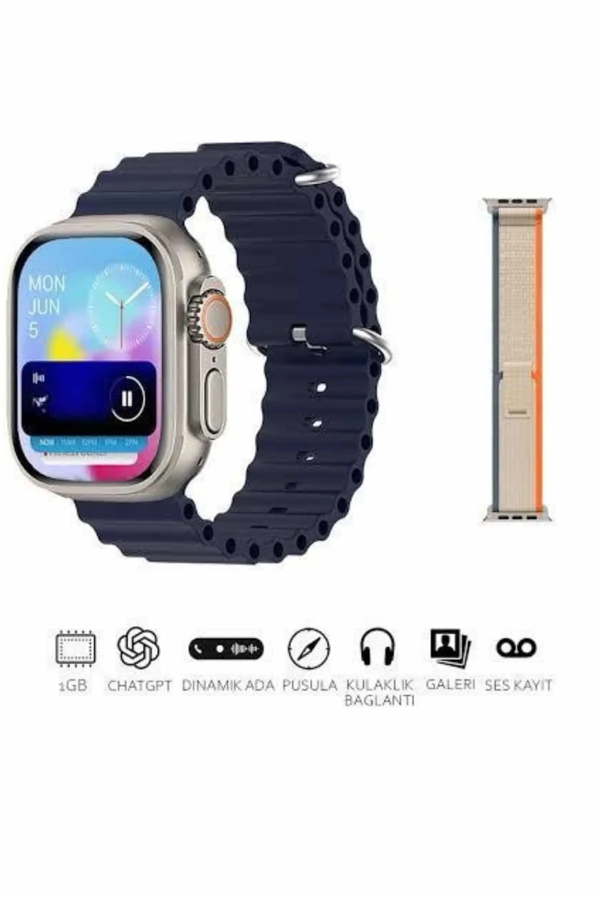 Akıllı Saat Çok Fonksiyonlu Unısex Sosyal Medya Girişli Bluetooth Bağlantılı Yeni Nesil - Just Cheap Store Görsel 5