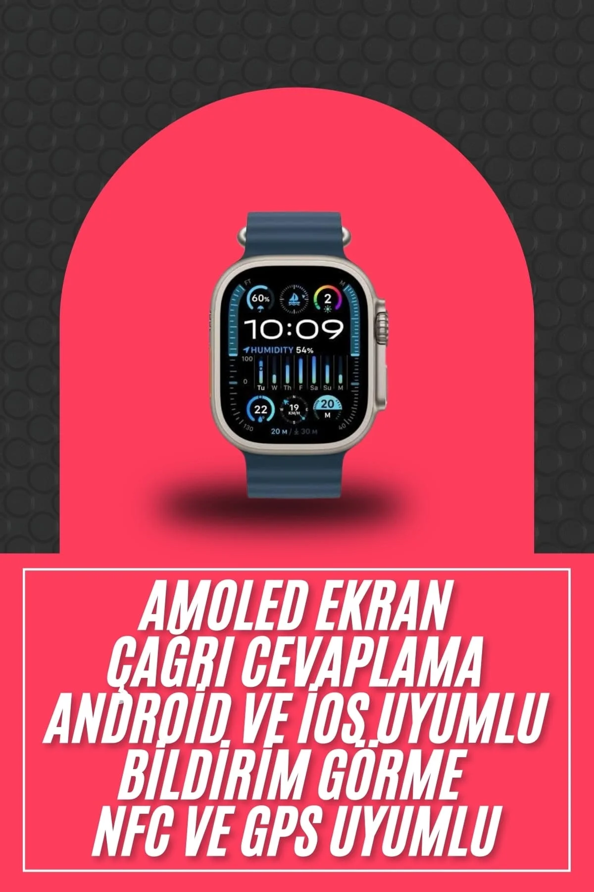 49mm Akıllı Saat Amoled Ekranlı Kadın Erkek Kol Saati Plastik Kordon Yeni Nesil - Just Cheap Store Görsel 2