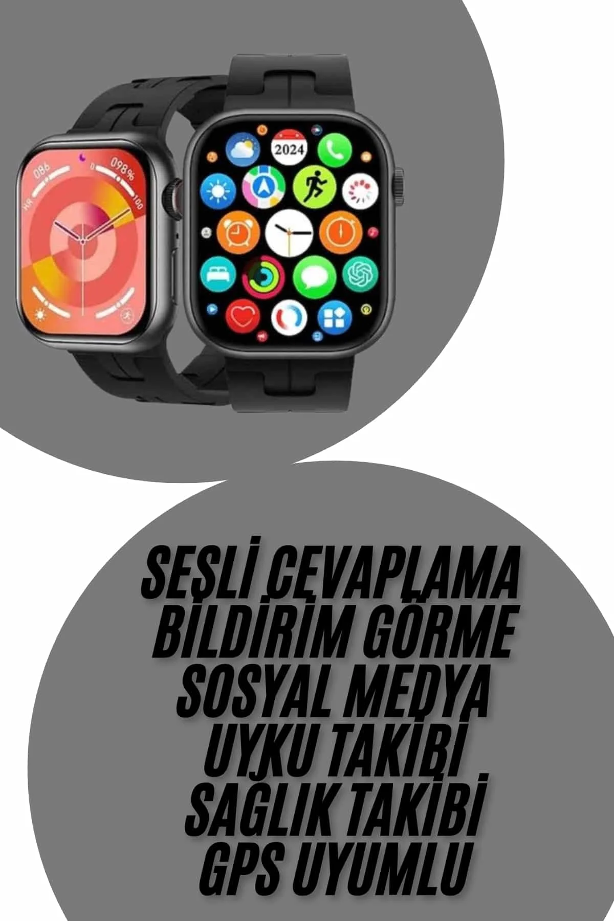 Akıllı Saat Çağrı Cevaplama Müzik Dinleme Plastik Kordon Mesaj Bildirimleri Yeni Seri - Just Cheap Store Görsel 2