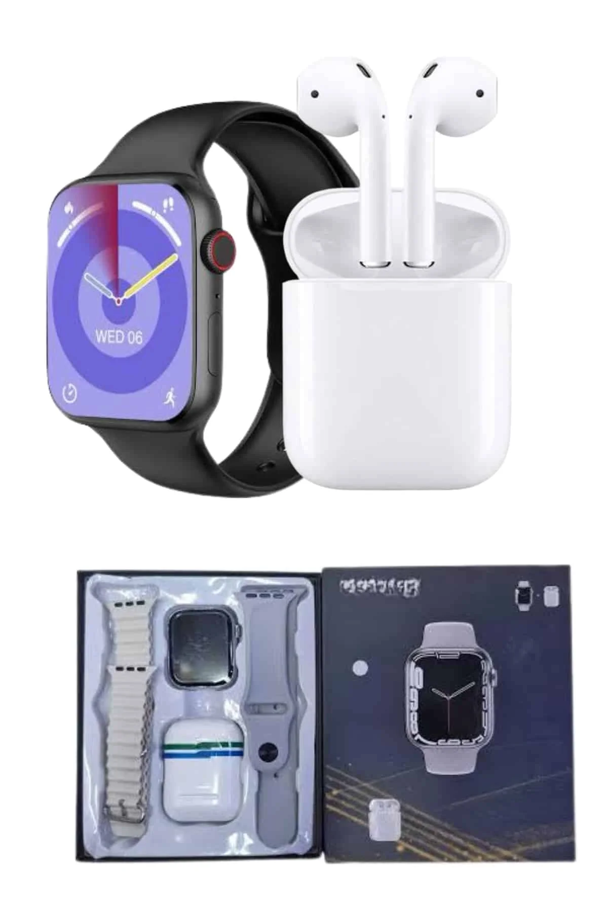 Akıllı Saat Gümüş Kasa Bluetooth Kulaklık Hediyeli Çok Fonksiyonlu İkili Set - Just Cheap Store Görsel 5