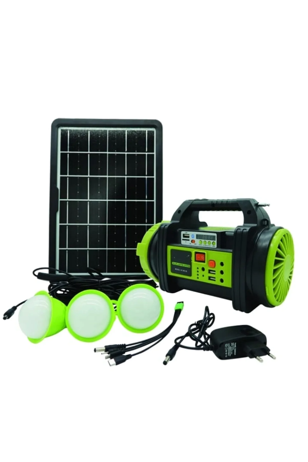 Wıson Ws-5683 Şarjlı 30w Solar Şarjlı Ev Aydınlatma Seti Radyo Ve Fan Powebank