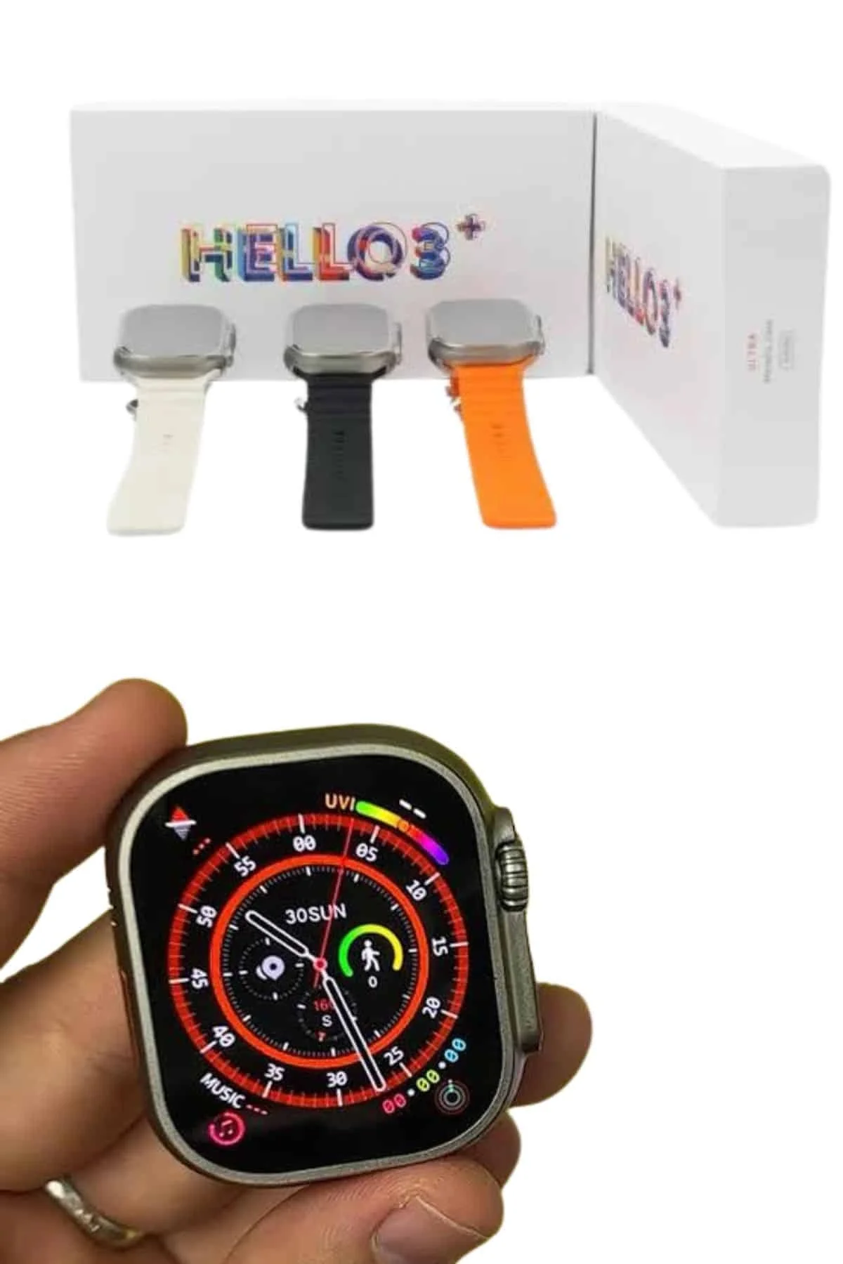 Android Ve İos Uyumlu Uyku Ve Sağlık Takibi Yapabilen 3 Kordonlu Akıllı Saat - Just Cheap Store Görsel 4