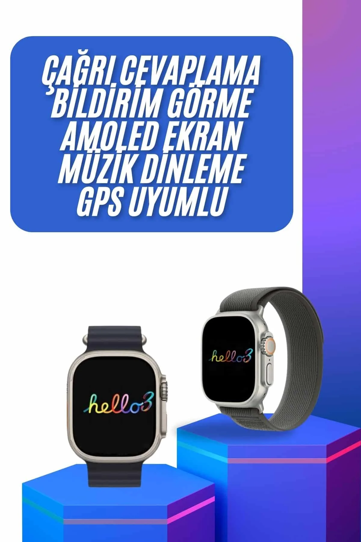 Yeni Nesil 3 Kordonlu Kol Saati 49 Mm Amoled Ekran Akıllı Saat - Just Cheap Store Görsel 2