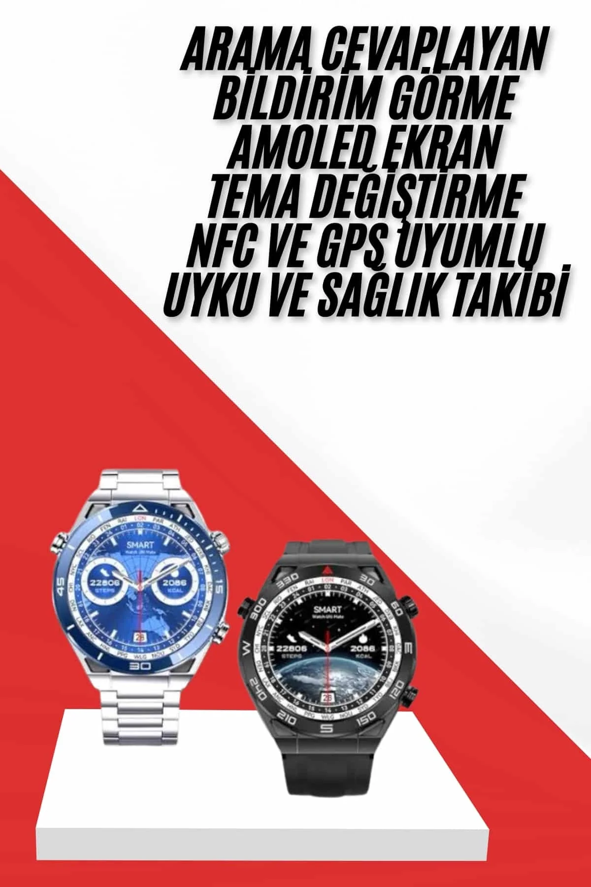 Akıllı Saat 1.62 İnç Ultimate Nabız Sensörlü Sesli Görüşme Yapabilen Yeni Nesil - Just Cheap Store Görsel 2
