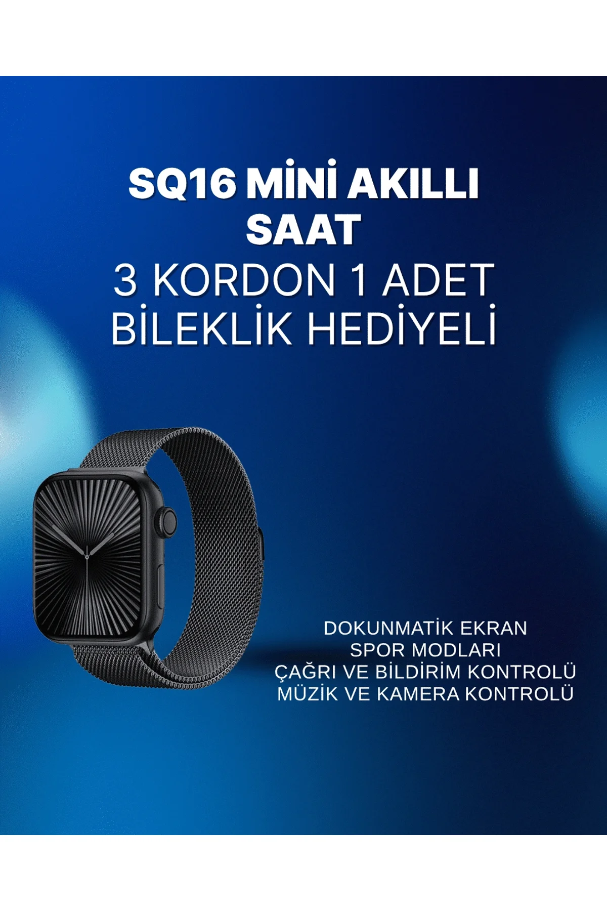 Mini Series 10 Akıllı Saat | 3 Kordon + Bileklik Hediyeli, Tüm Telefonlarla Uyumlu