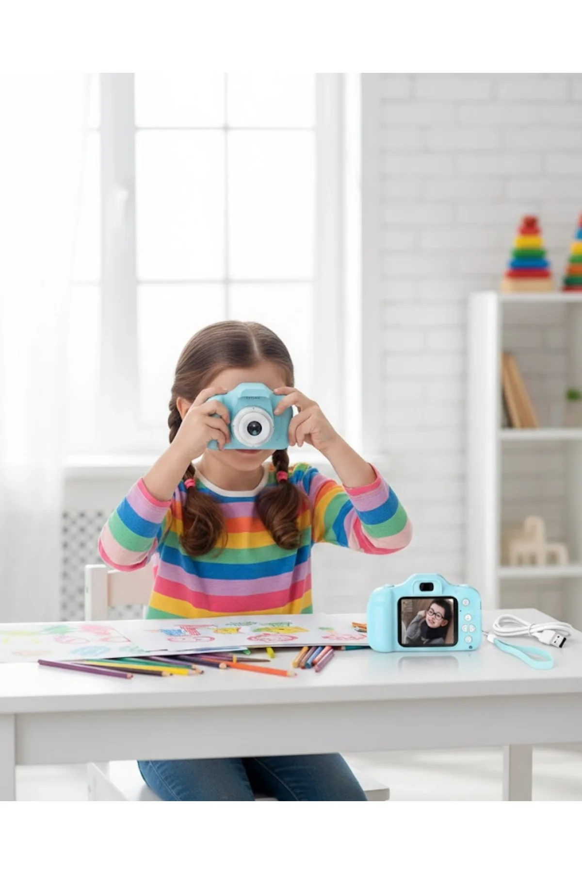 Mavi Hd Taşınabilir Mini Kamera Video Kayıt Ve Fotoğraf Çekim Özellikli