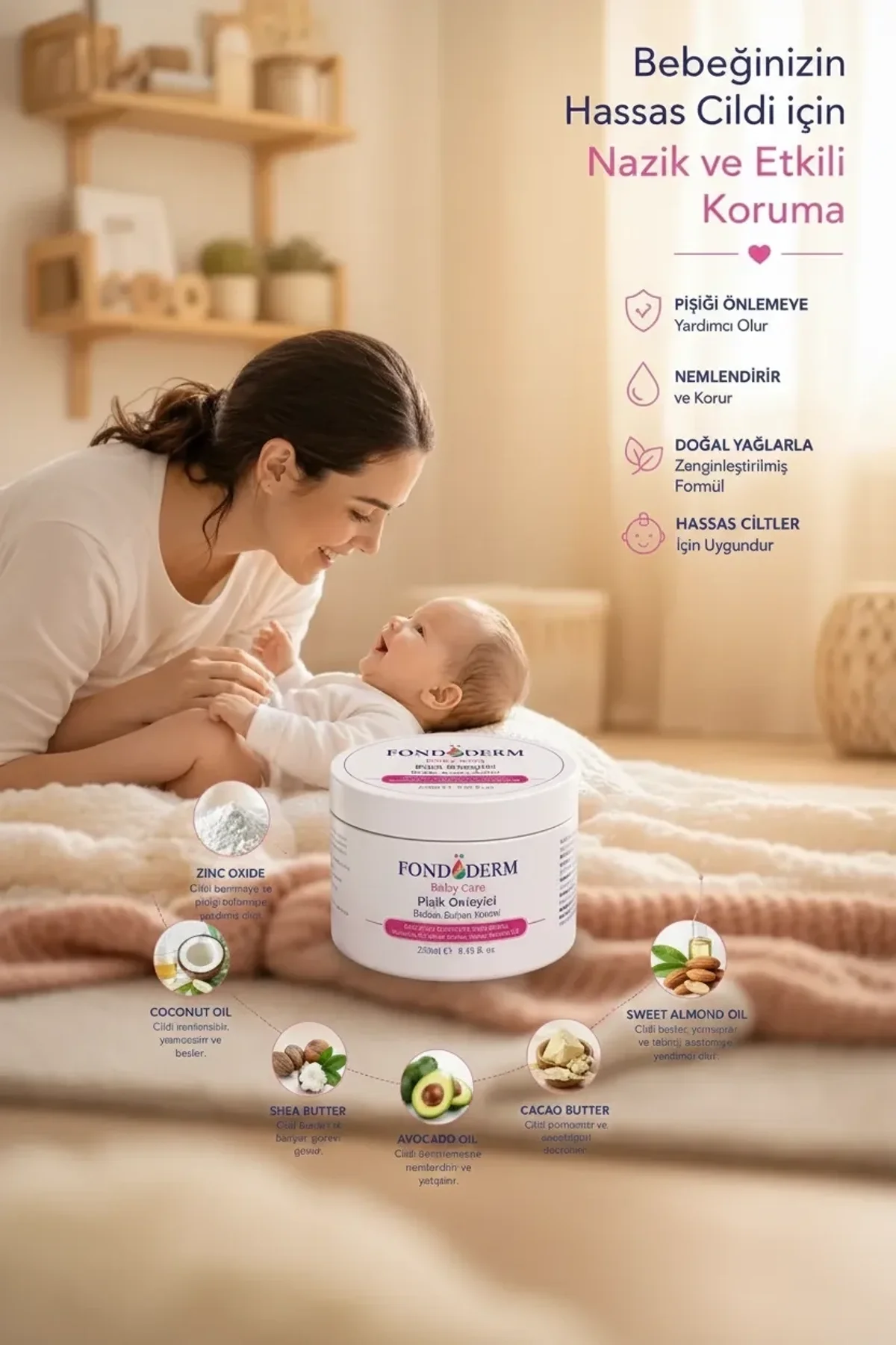 Bebek Pişik Kremi Çinko Oksit Ve Lanolin İçerikli Bariyer Krem Yoğun Onarıcı Cilt Bakım Kremi - Just Cheap Store Görsel 2