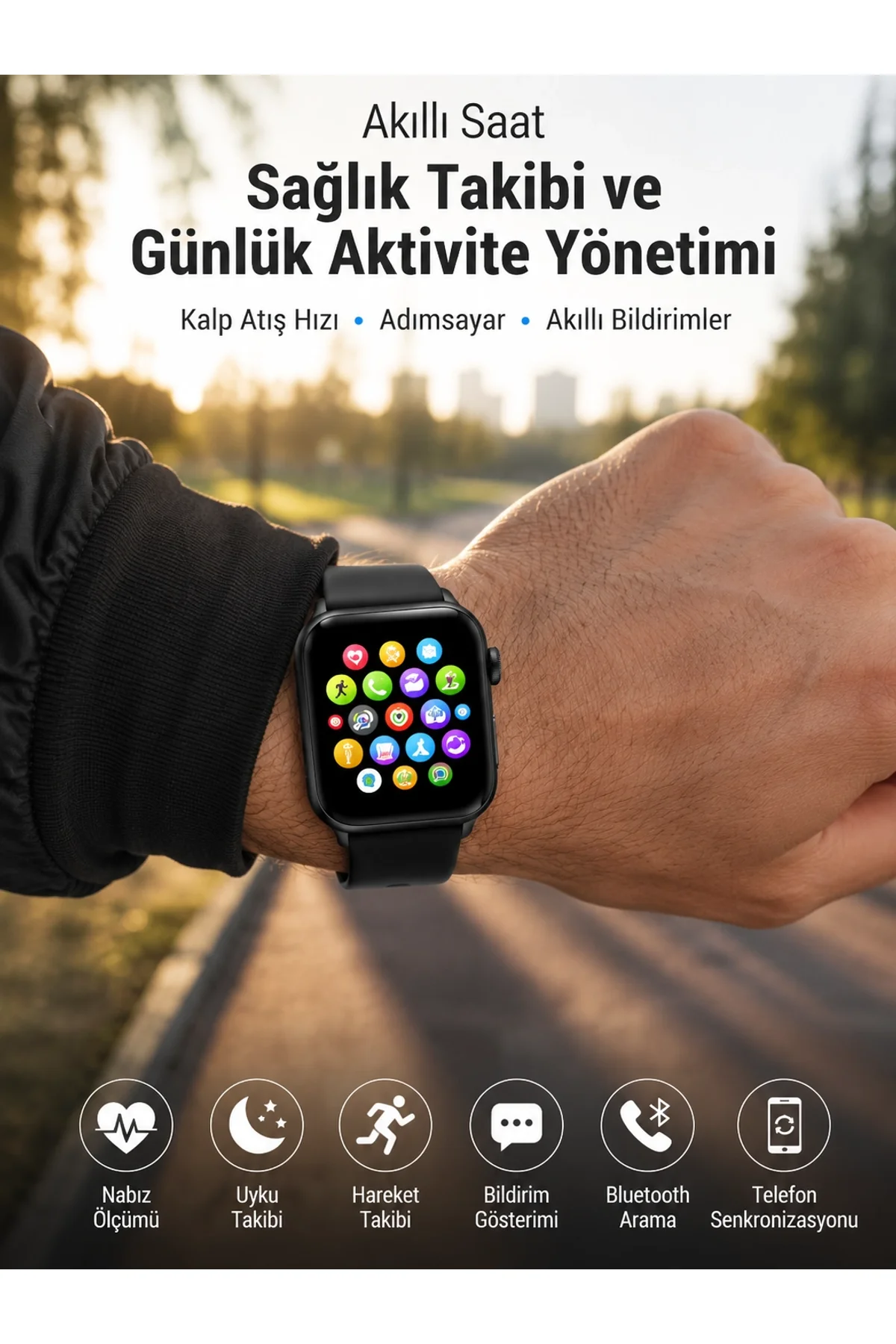 Telefon Görüşmesi Destekli, Nabız Ölçümü Ve Uyku Analizi Özelliklerine Sahip Akıllı Saat