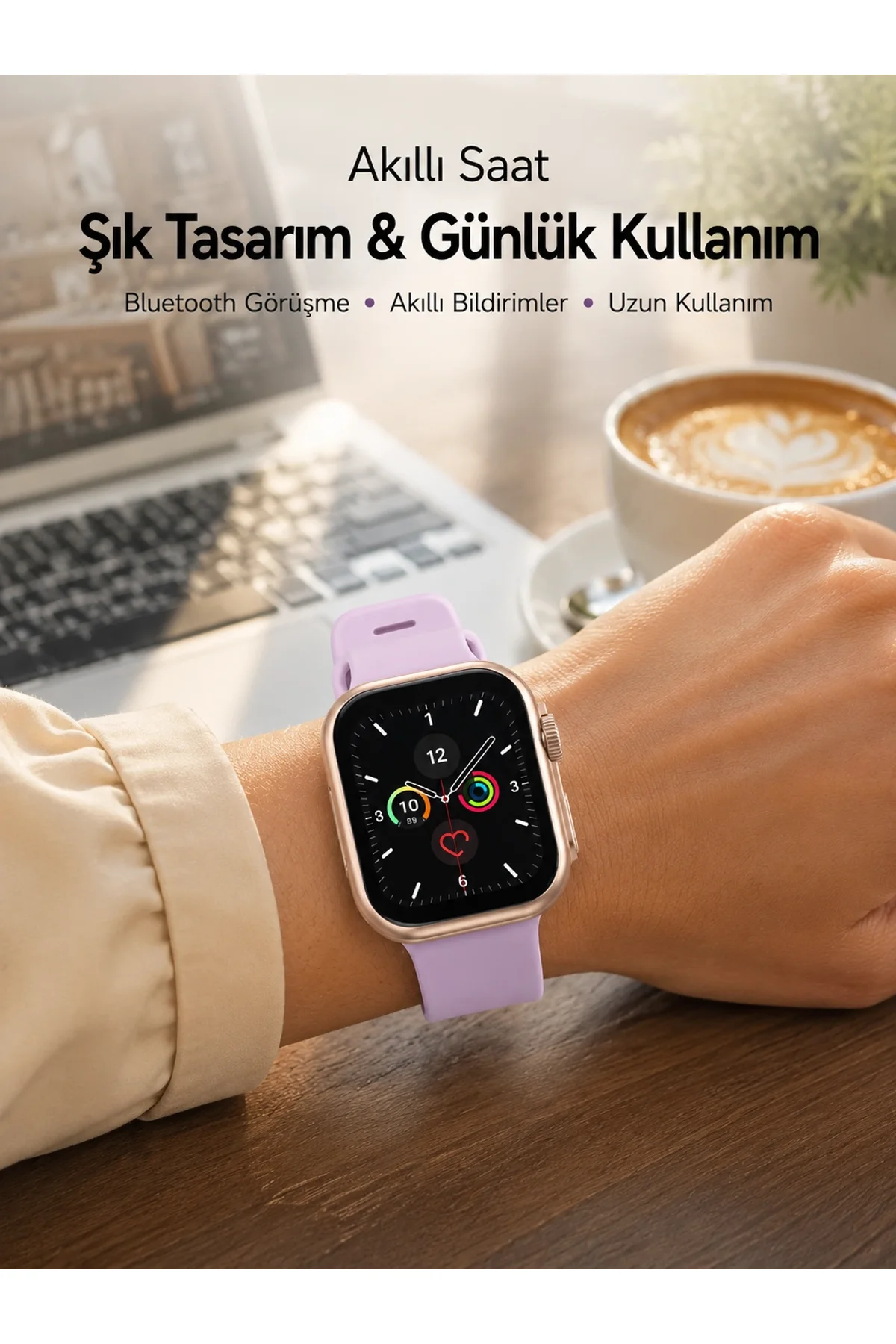 Bluetooth Telefon Görüşmesi, Nabız Ölçümü Ve Uyku Takibi Özellikli Akıllı Saat