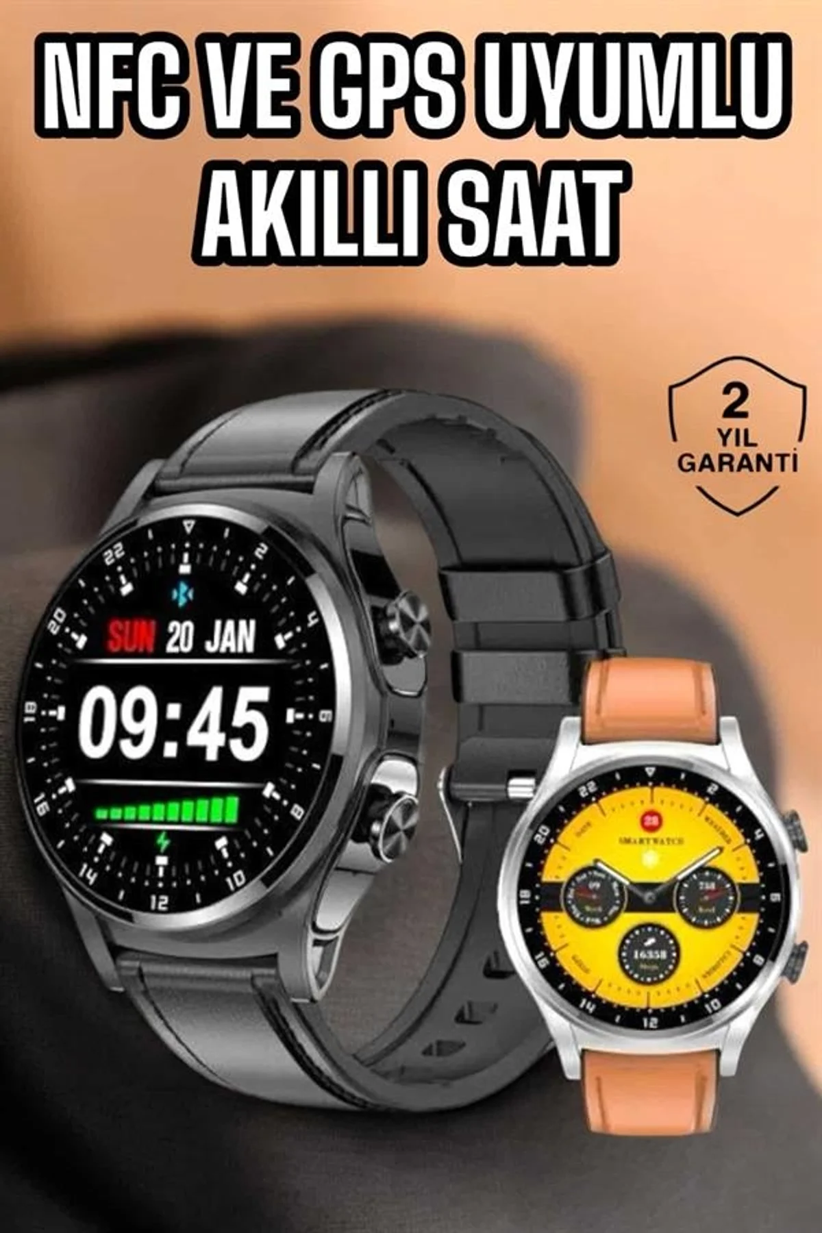 Akıllı Saat Nabız Ölçer Uyku Takibi Sesli Görüşme Bildirim Görme - Just Cheap Store Görsel 2