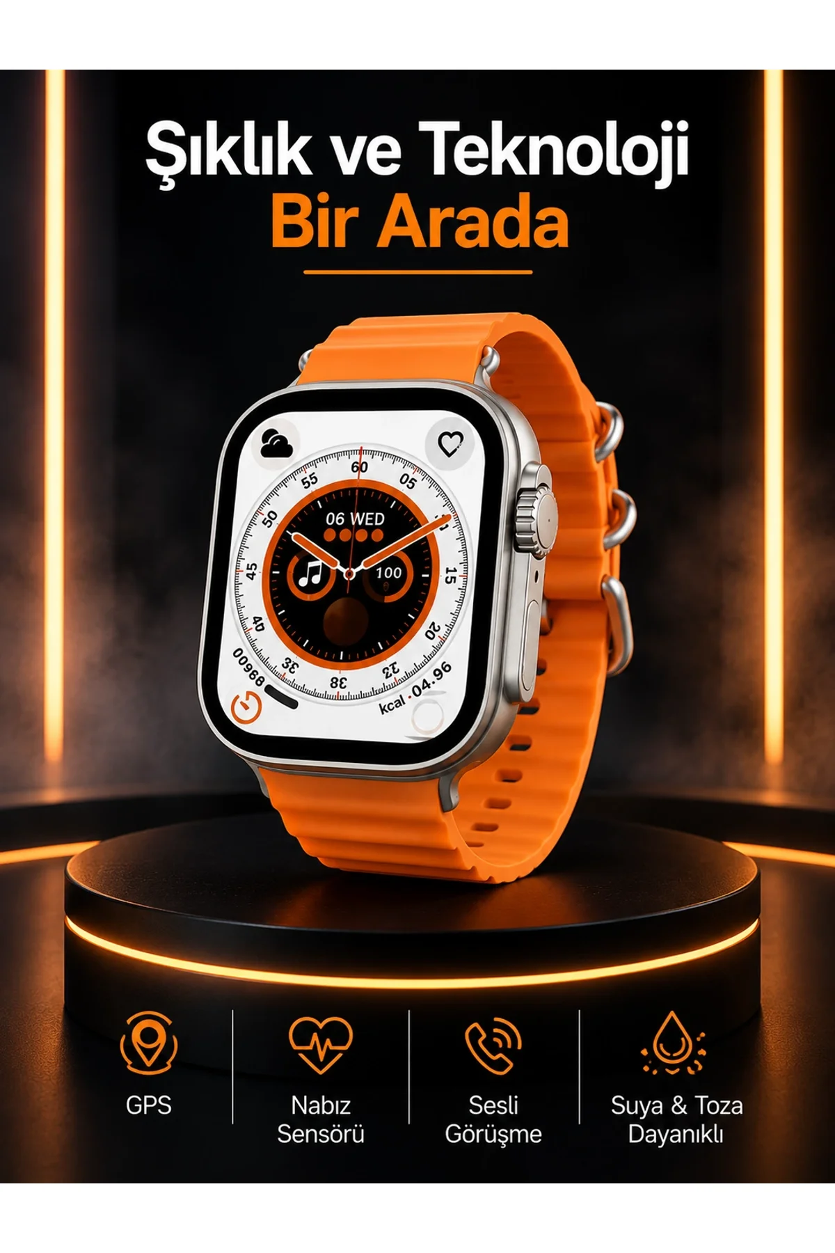 Akıllı Saat Android Ve İos Uyumlu 49 Mm Nfc Özelliği Gps Takibi Yeni Nesil