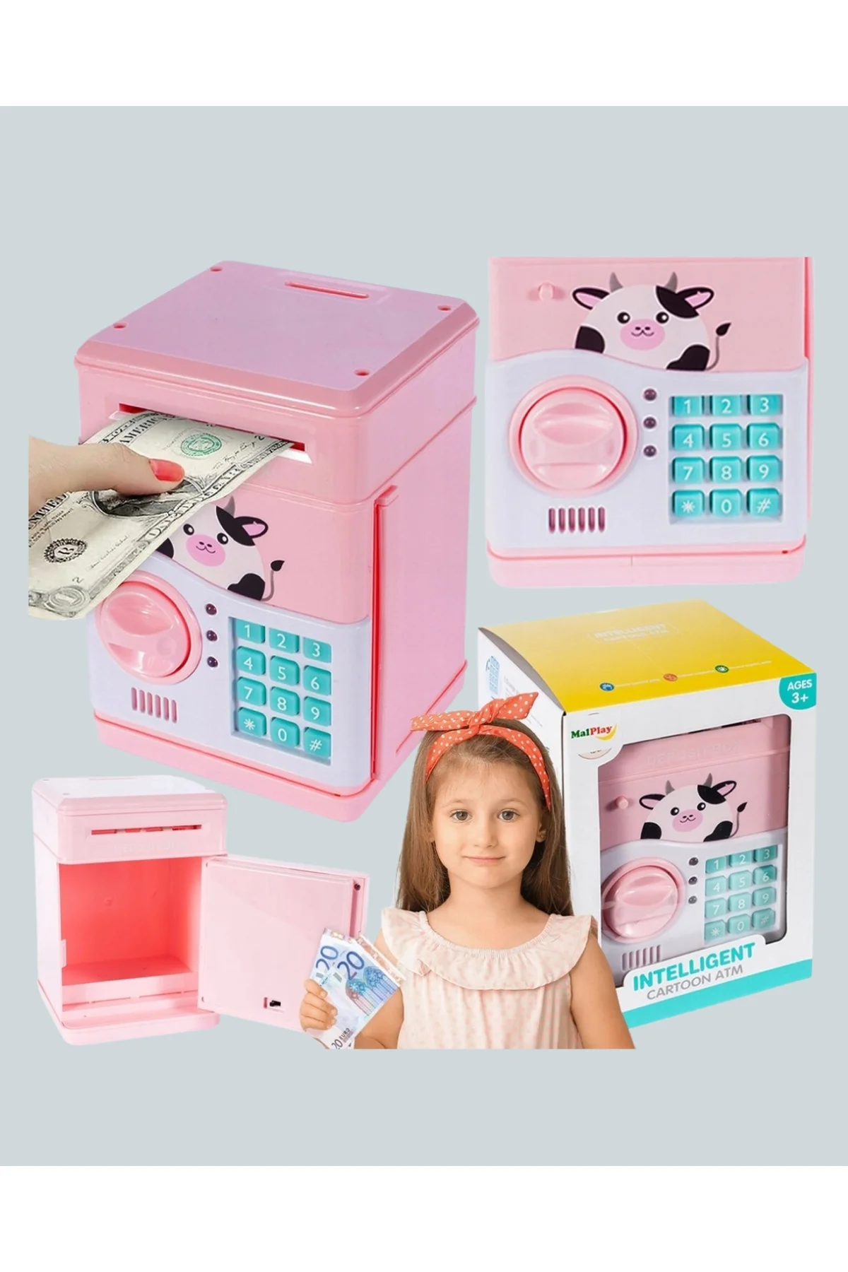 Sam51 Müzikli Işıklı Kumbara Pembe - Just Cheap Store Görsel 5