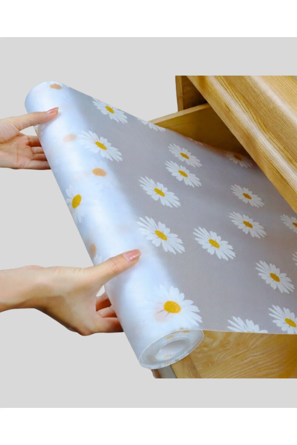 10 Metre Papatya Desenli Dolap İçi Kaymaz Koruyucu Mat - Just Cheap Store Görsel 3