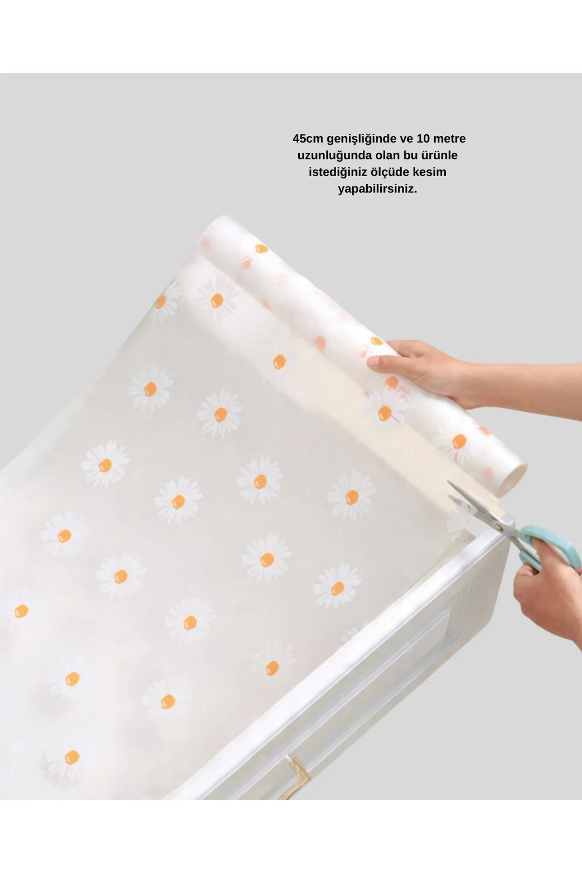 10 Metre Papatya Desenli Dolap İçi Kaymaz Koruyucu Mat - Just Cheap Store Görsel 4