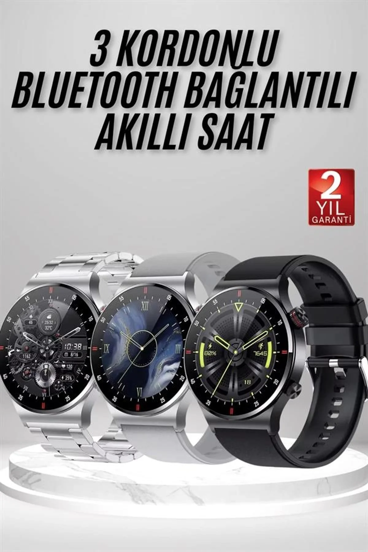 Akıllı Saat Amoled Ekran Bluetooth Bağlantılı Sesli Görüşme Nabız Ölçer - Just Cheap Store Görsel 2